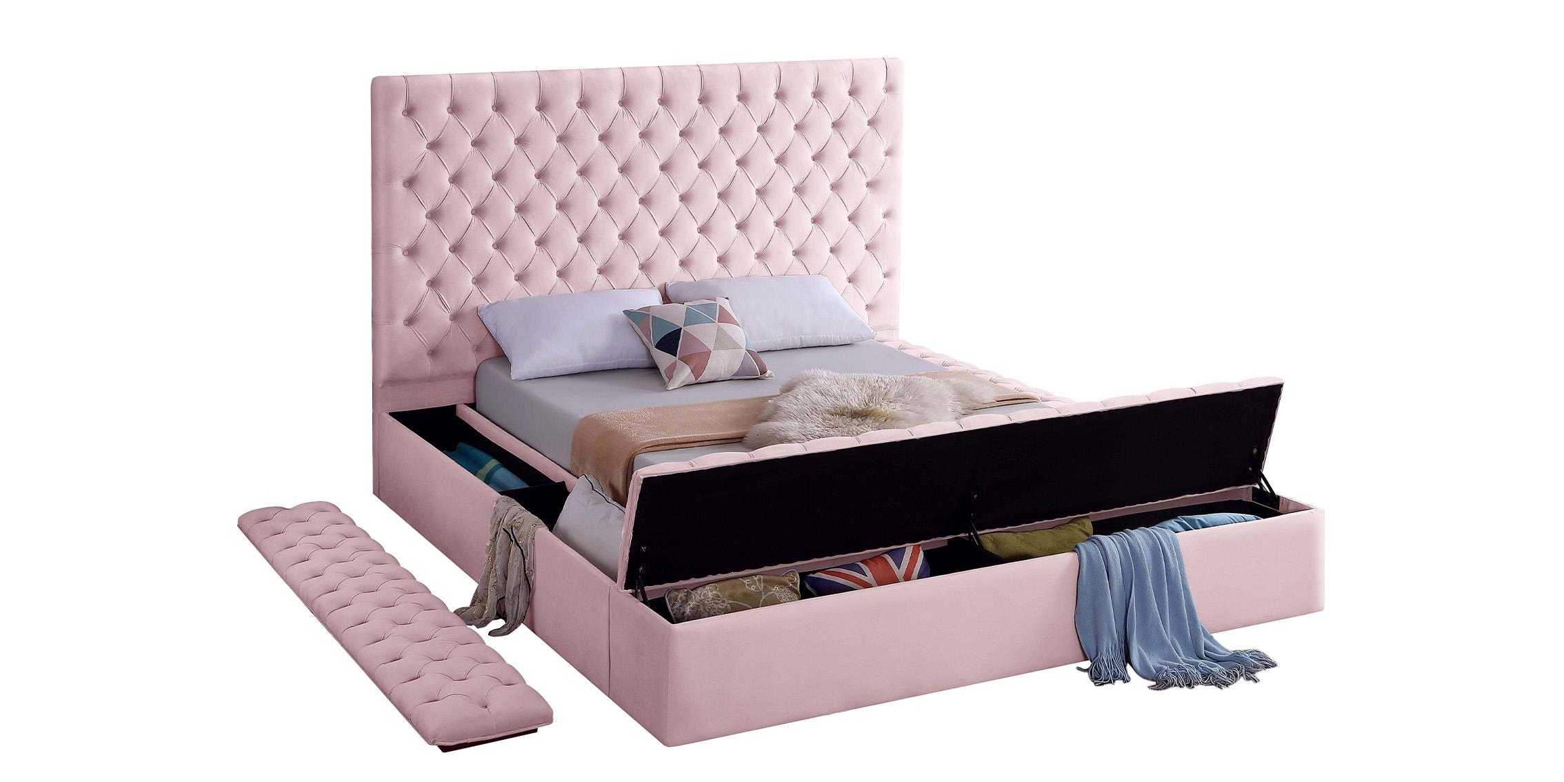 

    
BlissPink-Q Meridian Furniture Storage Bed
