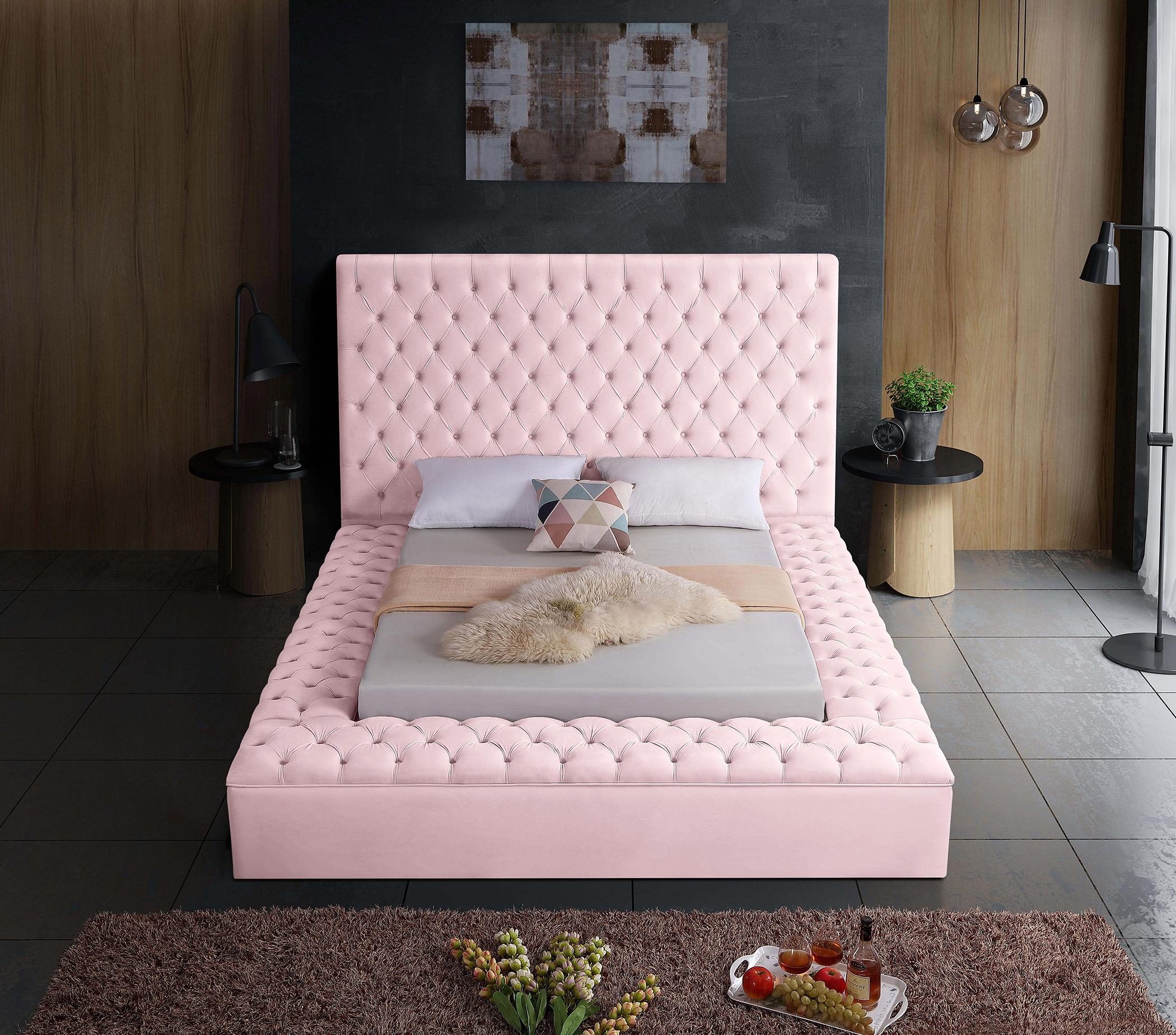 

    
BlissPink-Q Pink Velvet Tufted Storage Queen Bed BLISS Meridian Contemporary Modern
