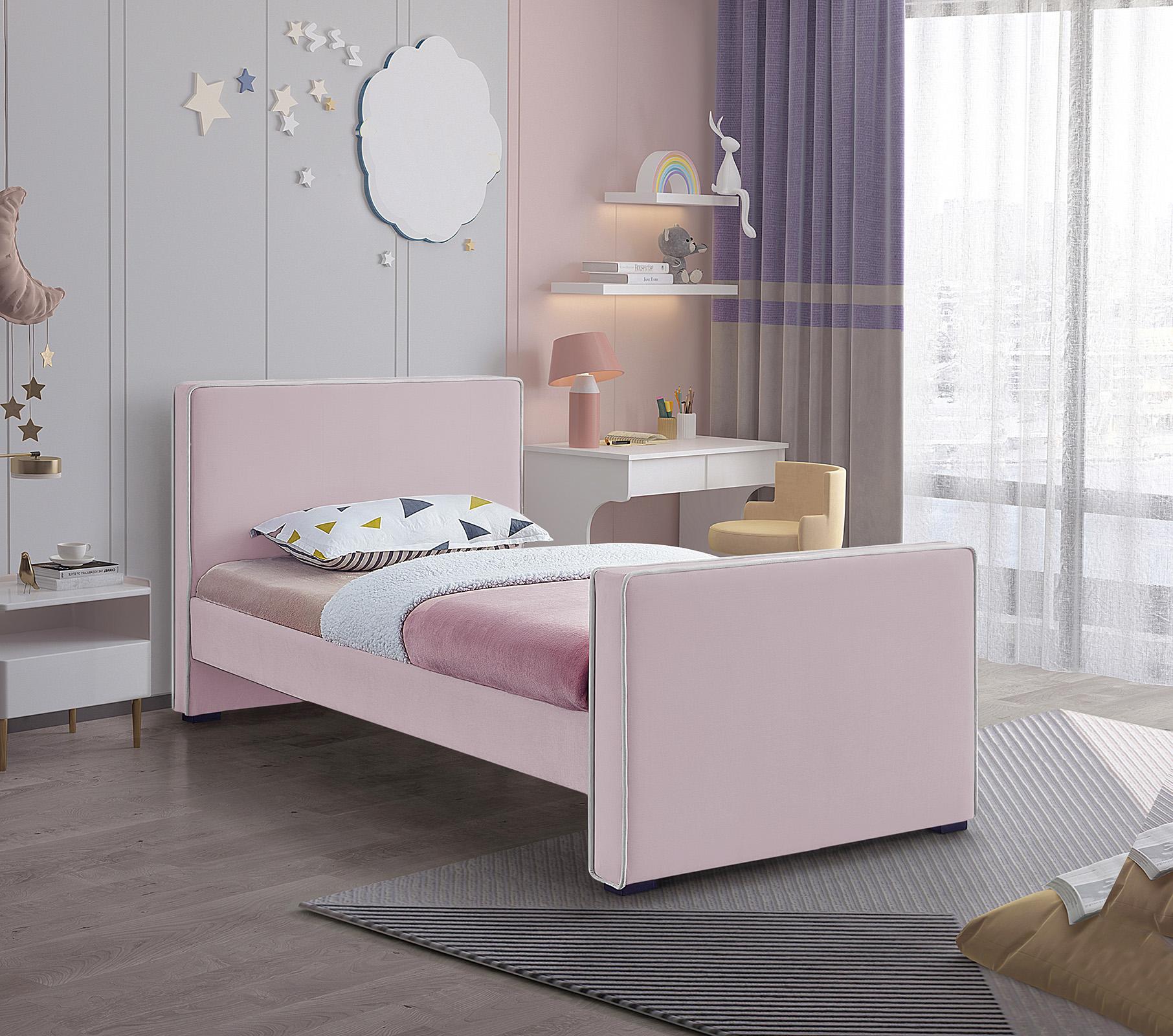 

    
Pink Velvet Twin Bed DILLARD DillardPink-T Meridian Contemporary Modern
