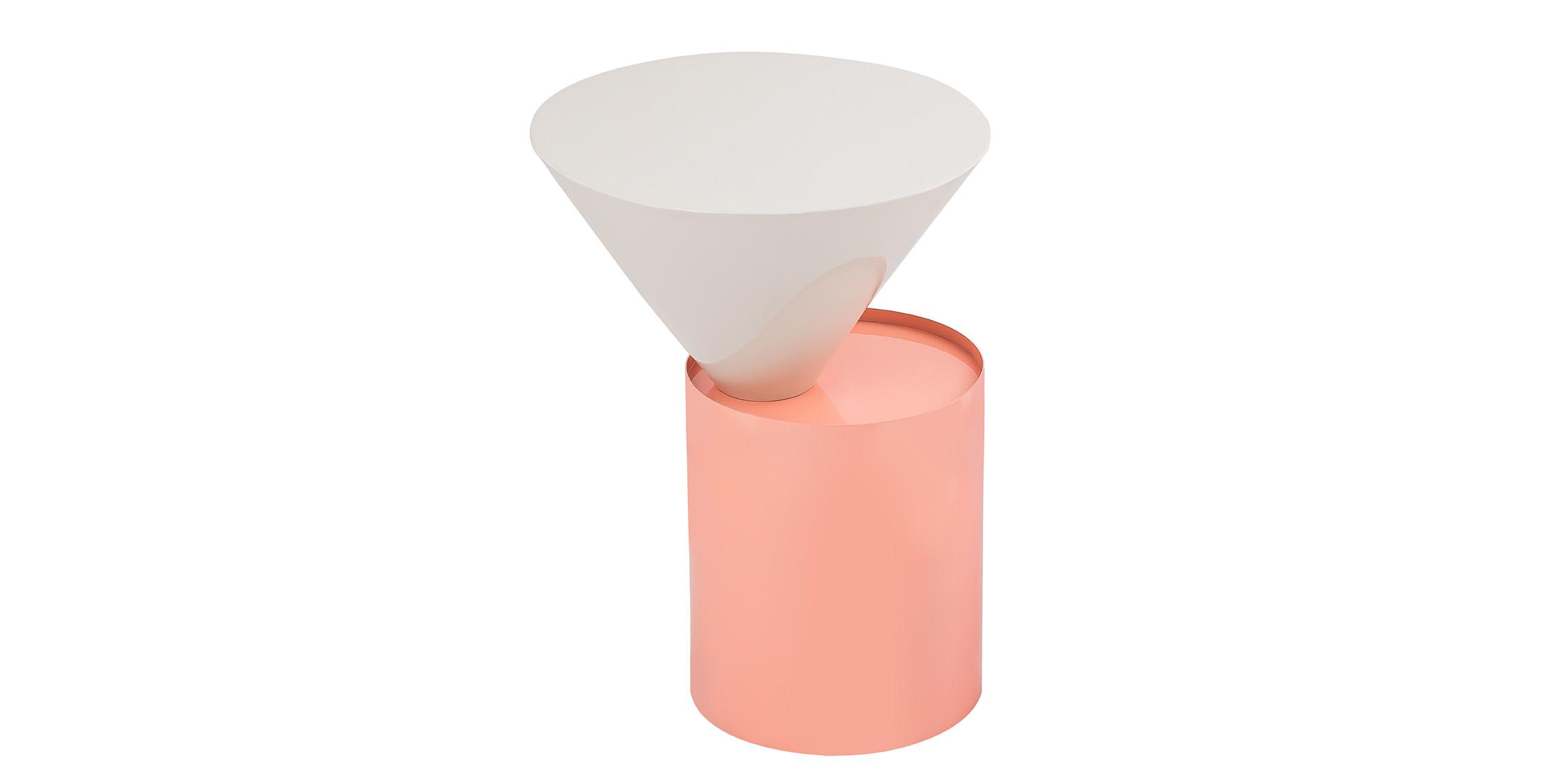 

    
 Order  Pink & White Metal Coffee Table Set 2Pc DAMON 267-C Meridian Modern Contemporary
