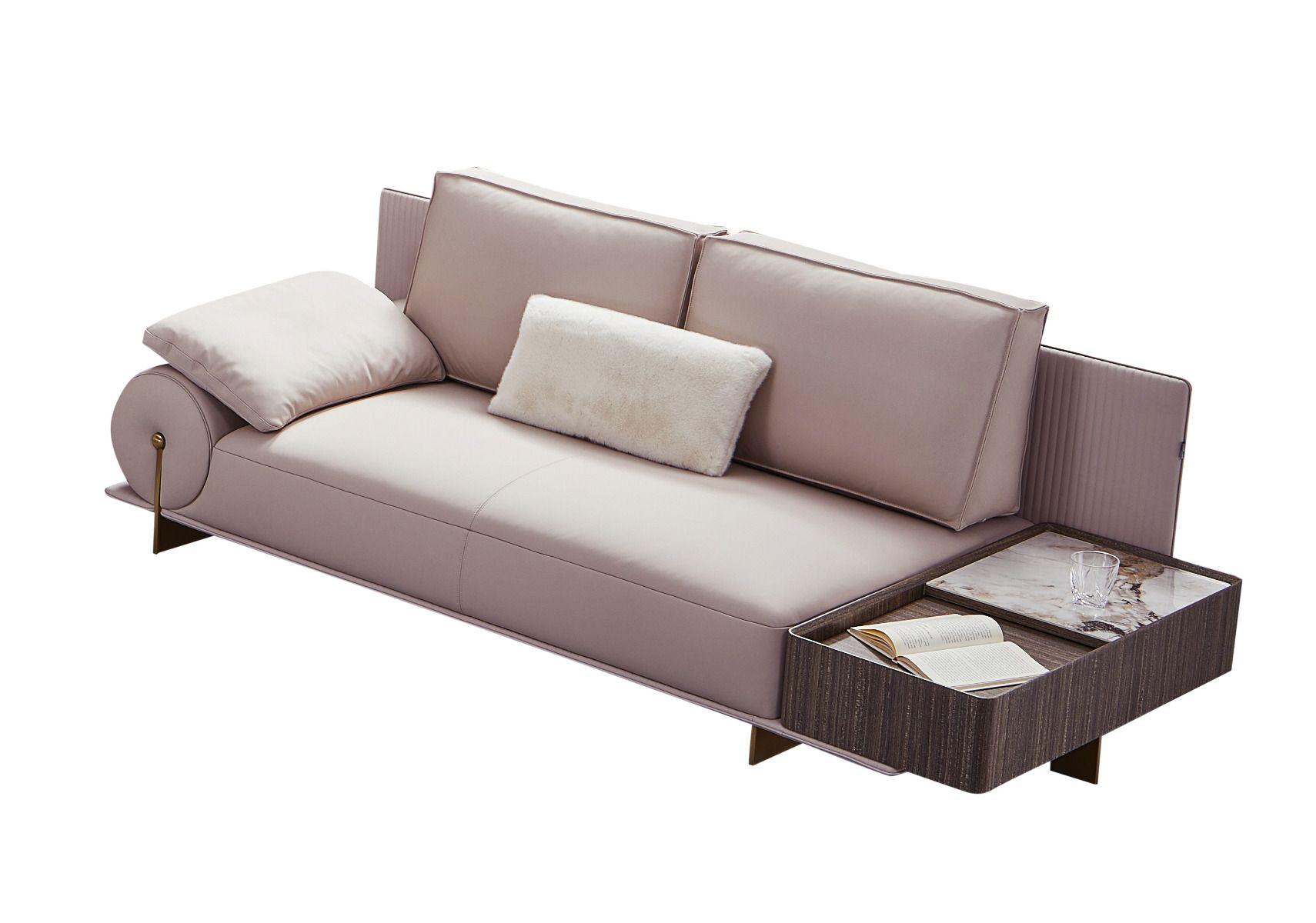 

    
Pinkish Gray Top Grain Leather Loveseat with an attached End Table EK-Y1001-LS American Eagle
