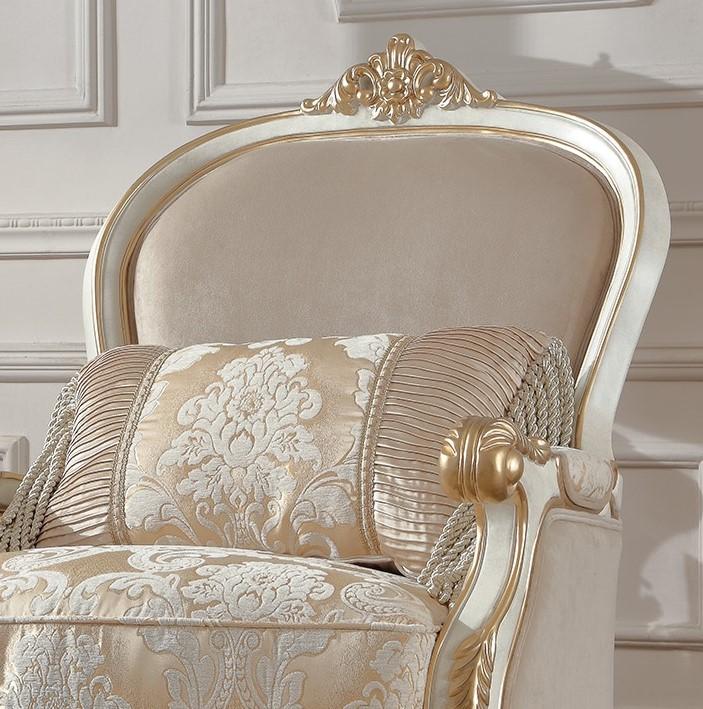 Fabric Accent Chair in Plantation Cove White Finish European