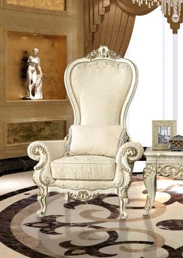 

    
Plantation Cove White Accent Chair Traditional Style Homey Design HD-02
