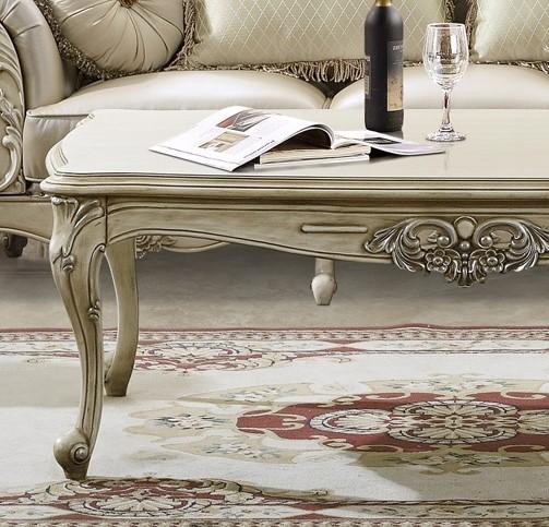 

    
Plantation Cove White Finish Coffee Table Traditional Homey Design HD-32
