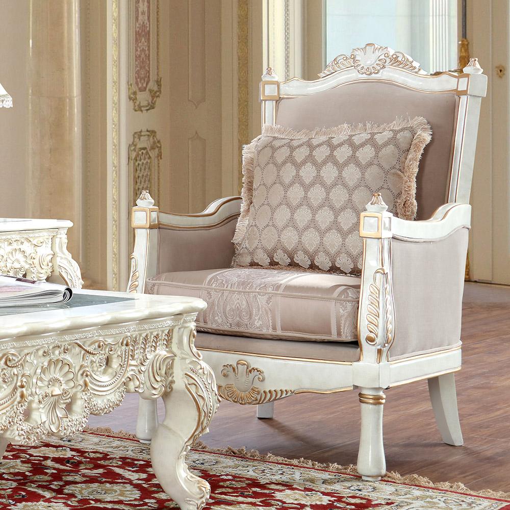 

    
Homey Design Furniture HD-9390 Sofa Set Gold Finish/White HD-SLC9390
