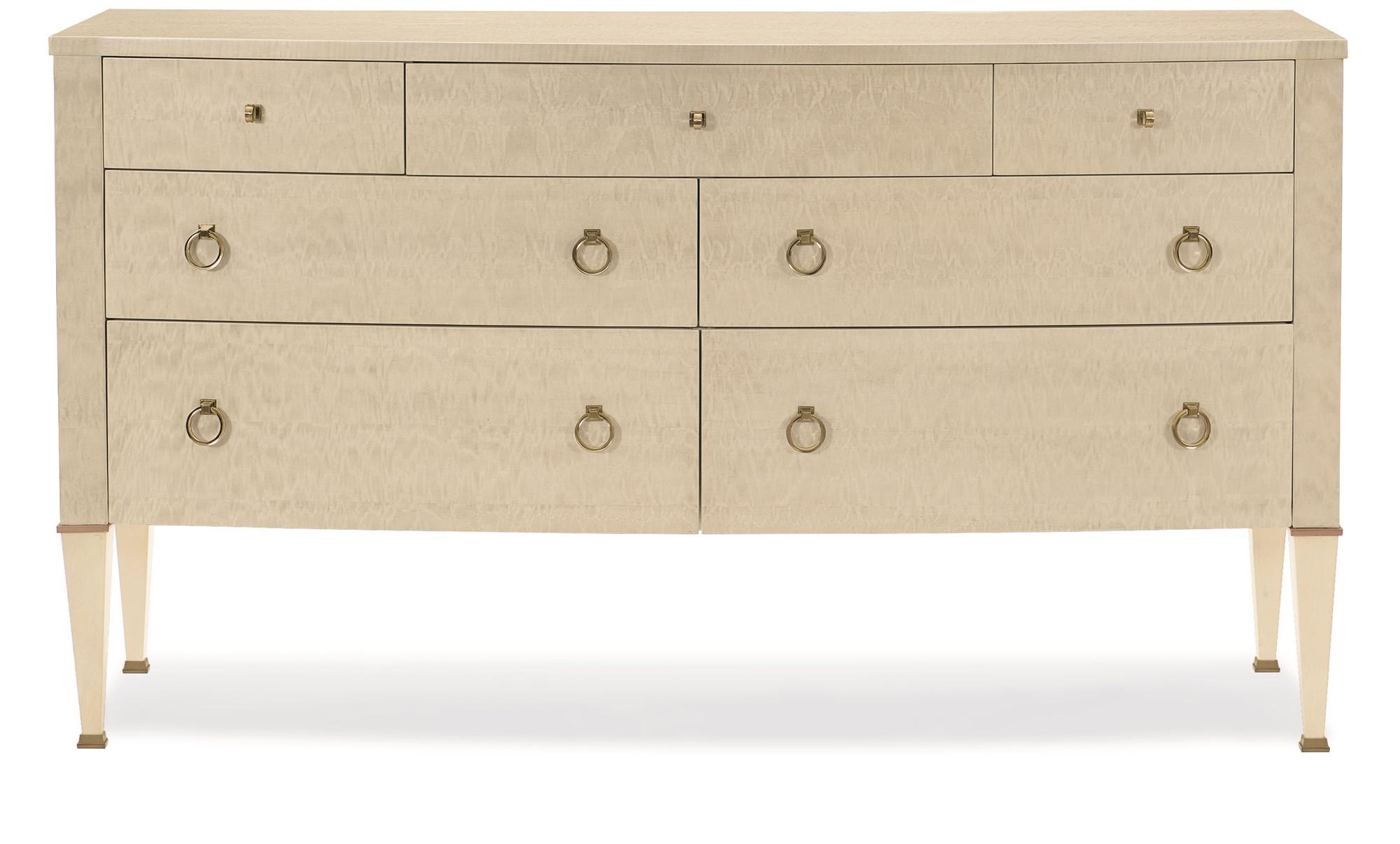 

    
Platinum Blonde Finish 7 Drawers Dresser IN MY DRAWERS by Caracole

