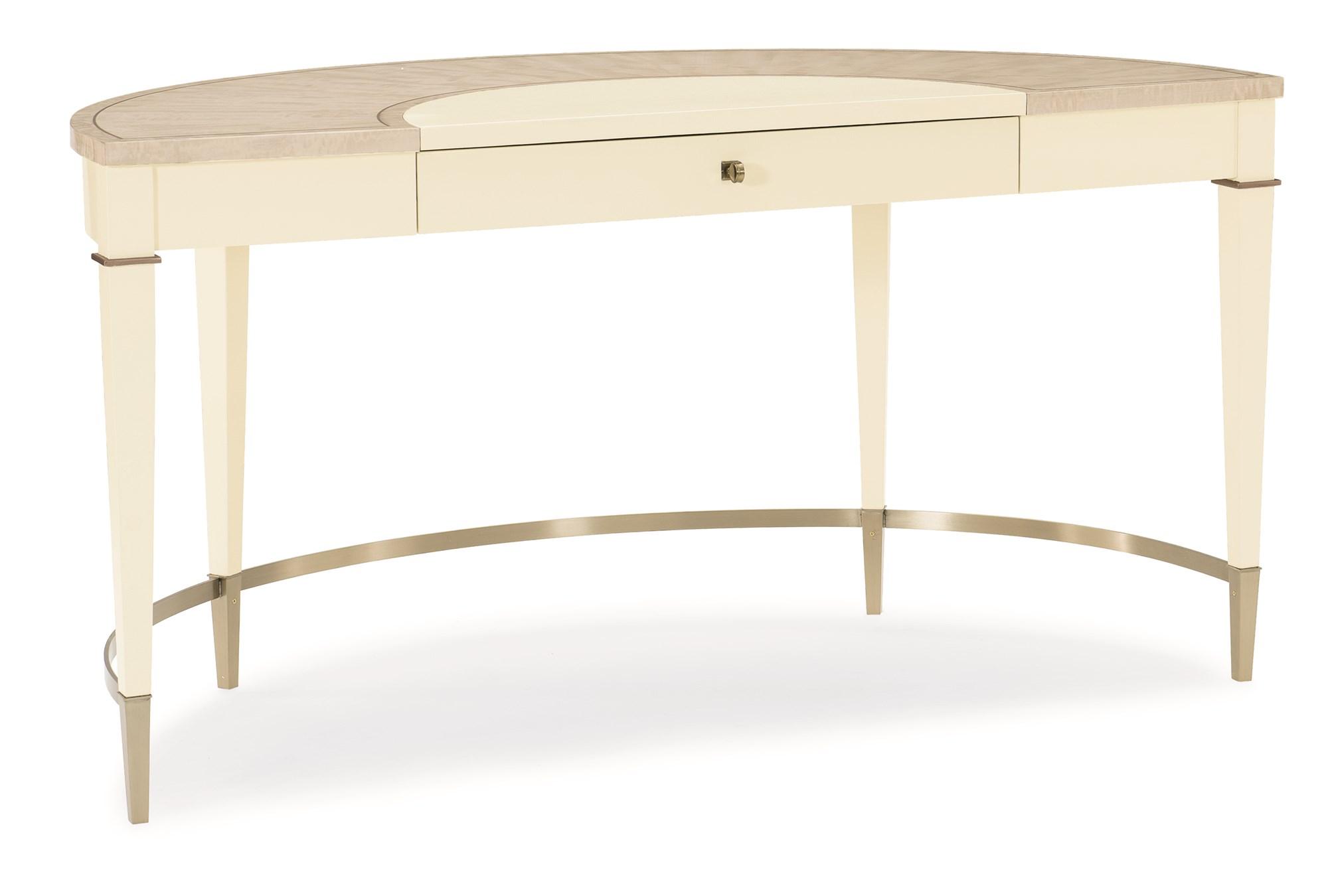 

    
Platinum Blonde & Ivory Finish Console Table HALF THE TIME by Caracole
