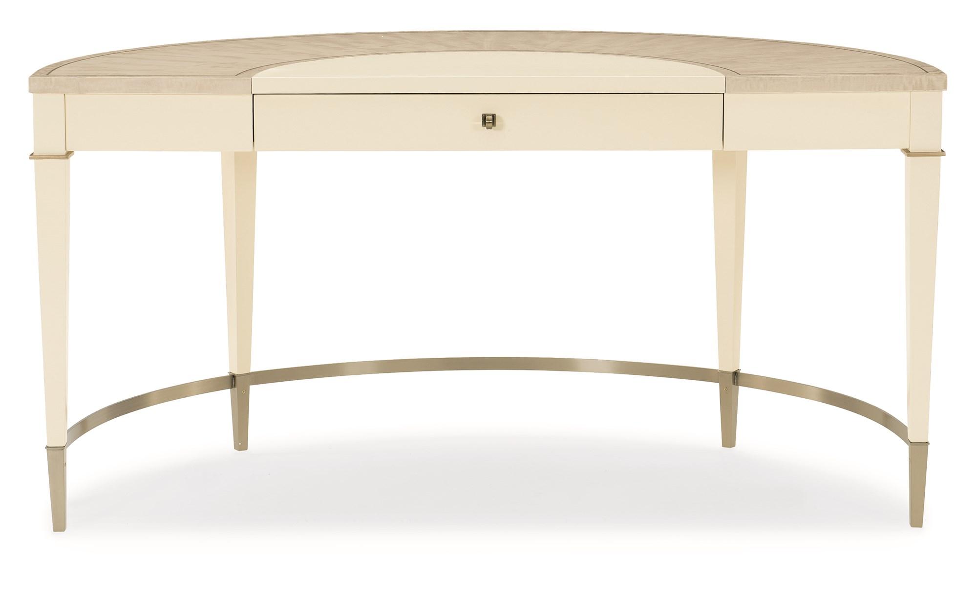

    
Platinum Blonde & Ivory Finish Console Table HALF THE TIME by Caracole
