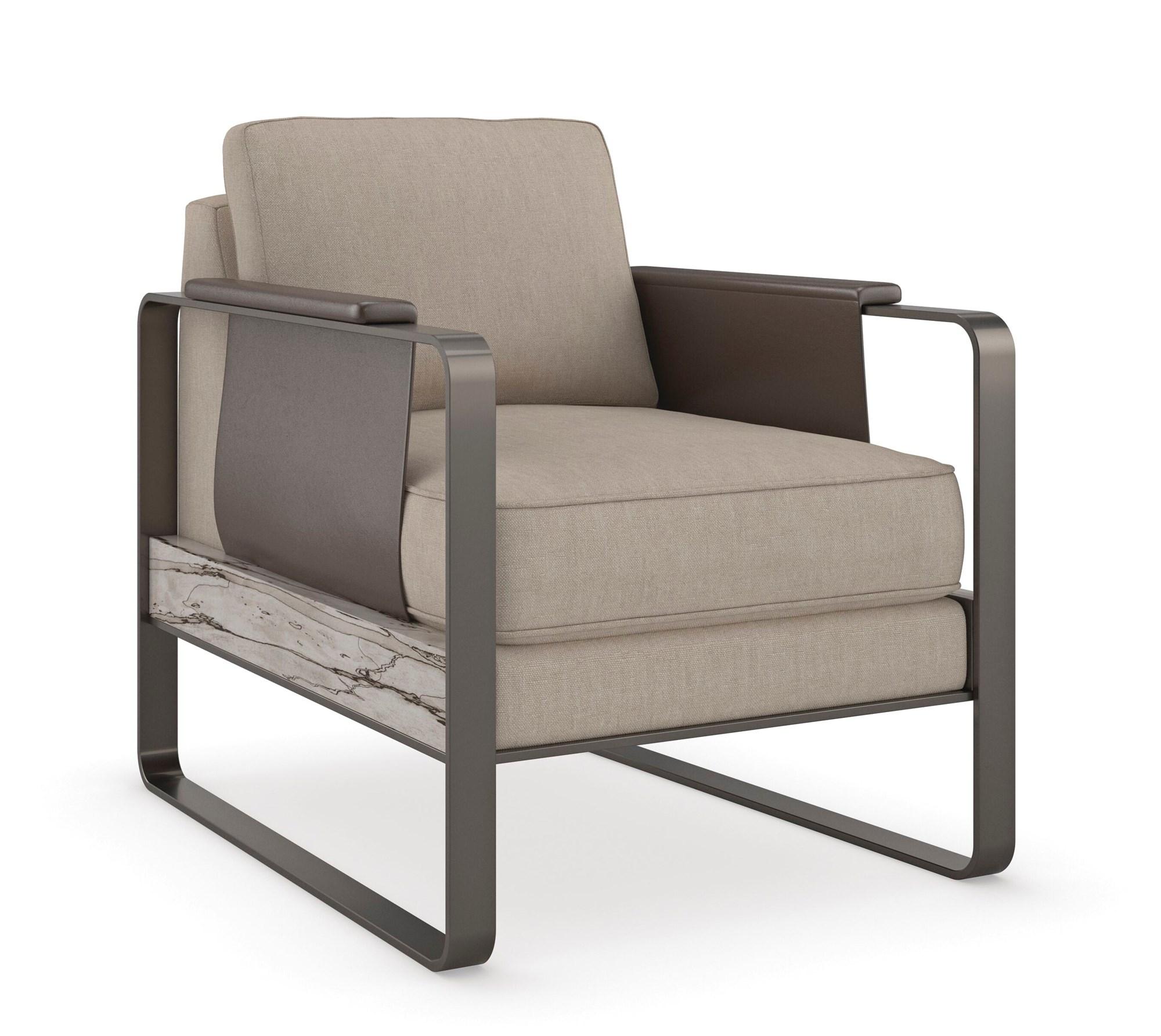 Contemporary Armchair ARM IN ARM UPH-021-132-A in Platinum, Gray Fabric