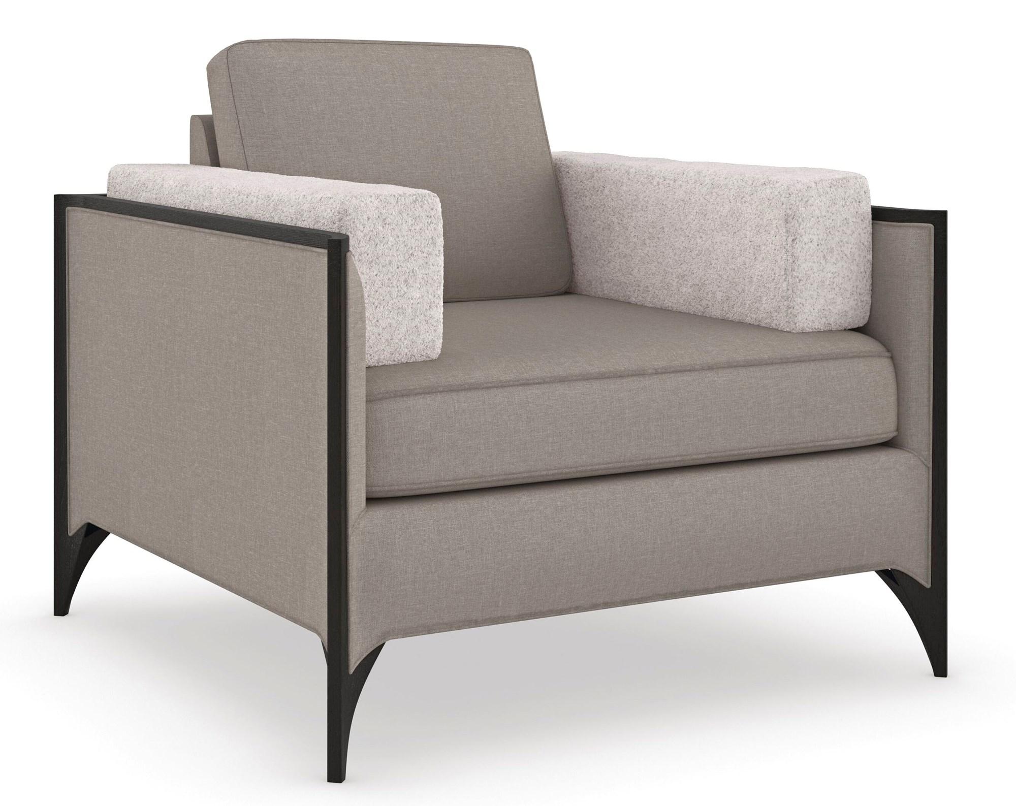 Contemporary Armchair BOLSTER ME UPH-021-034-A in Platinum Fabric