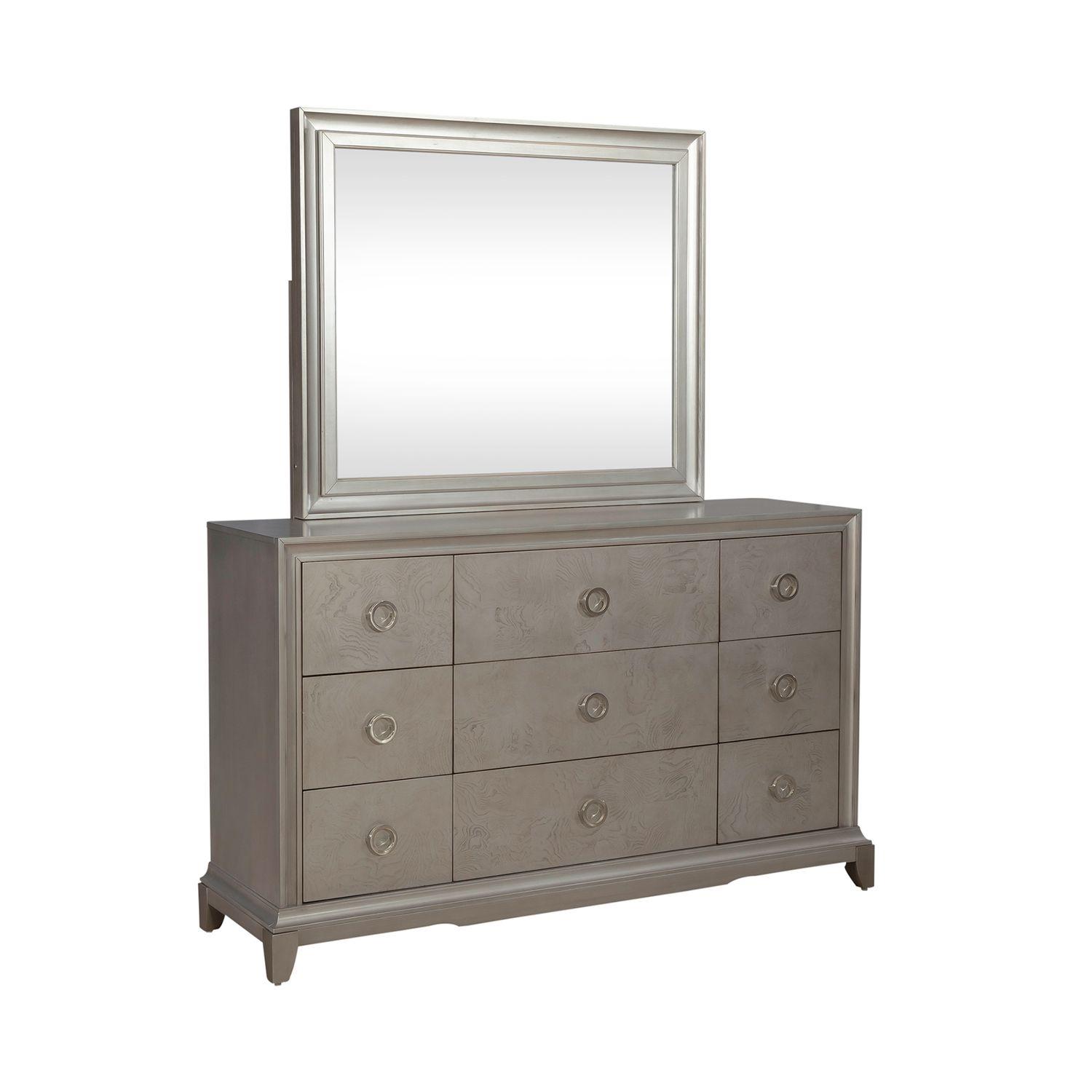 Modern Dresser w/Mirror Montage (849-BR) 849-BR-DM in Platinum 