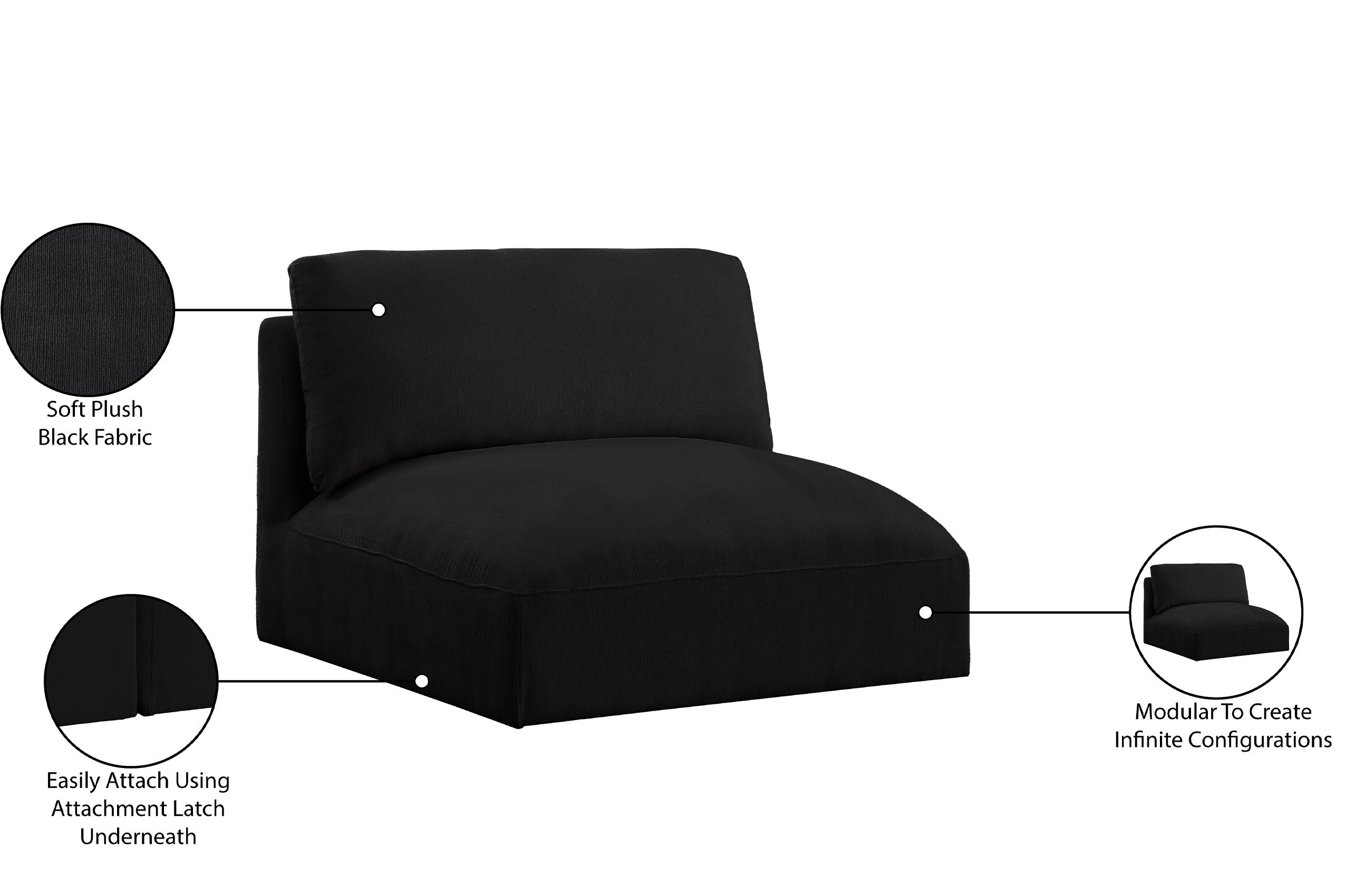 

    
696Black-Armless Meridian Furniture Modular Chair

