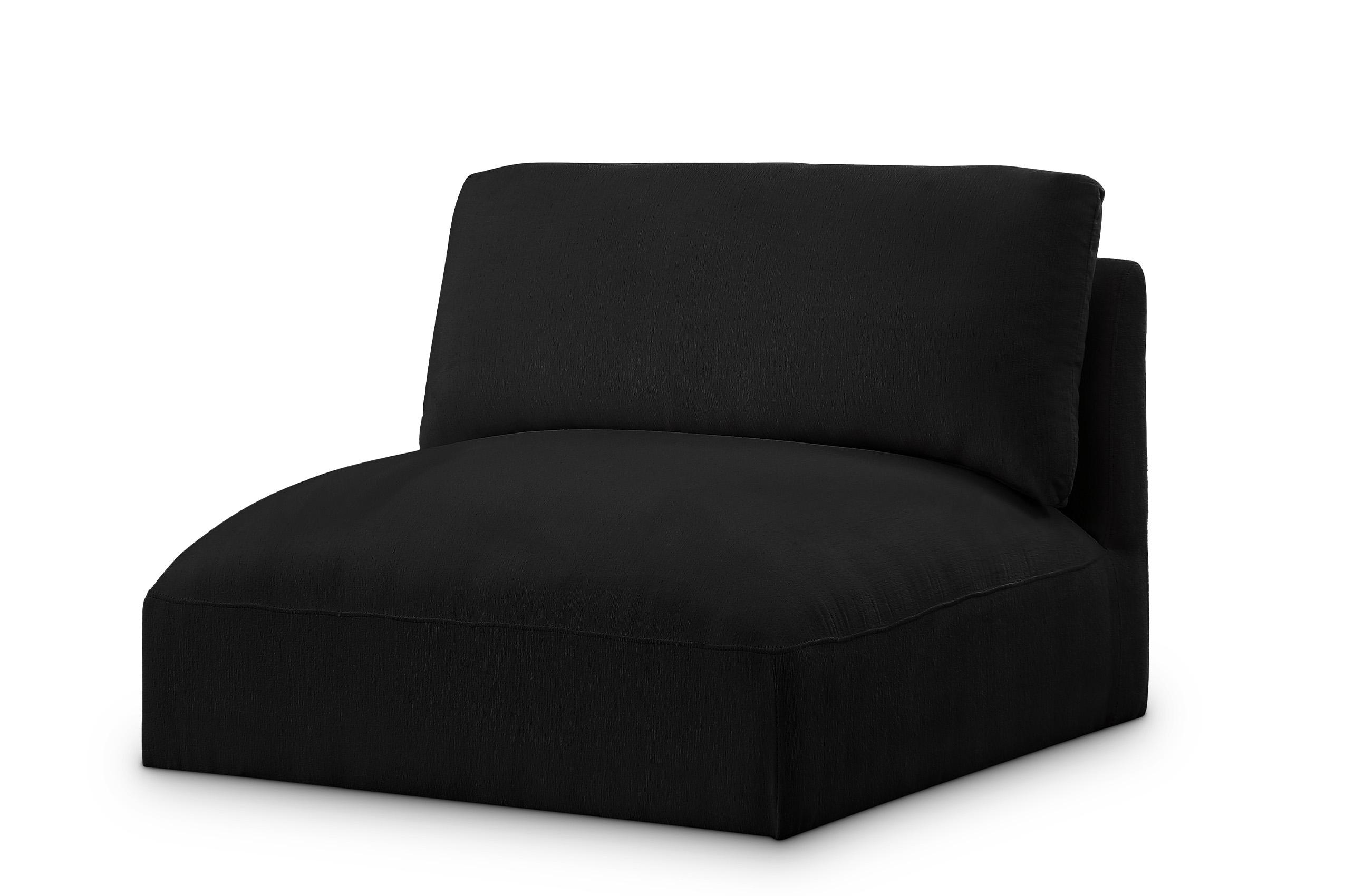 

    
Plush Black Fabric Modular Chair EASE 696Black-Armless Meridian Modern
