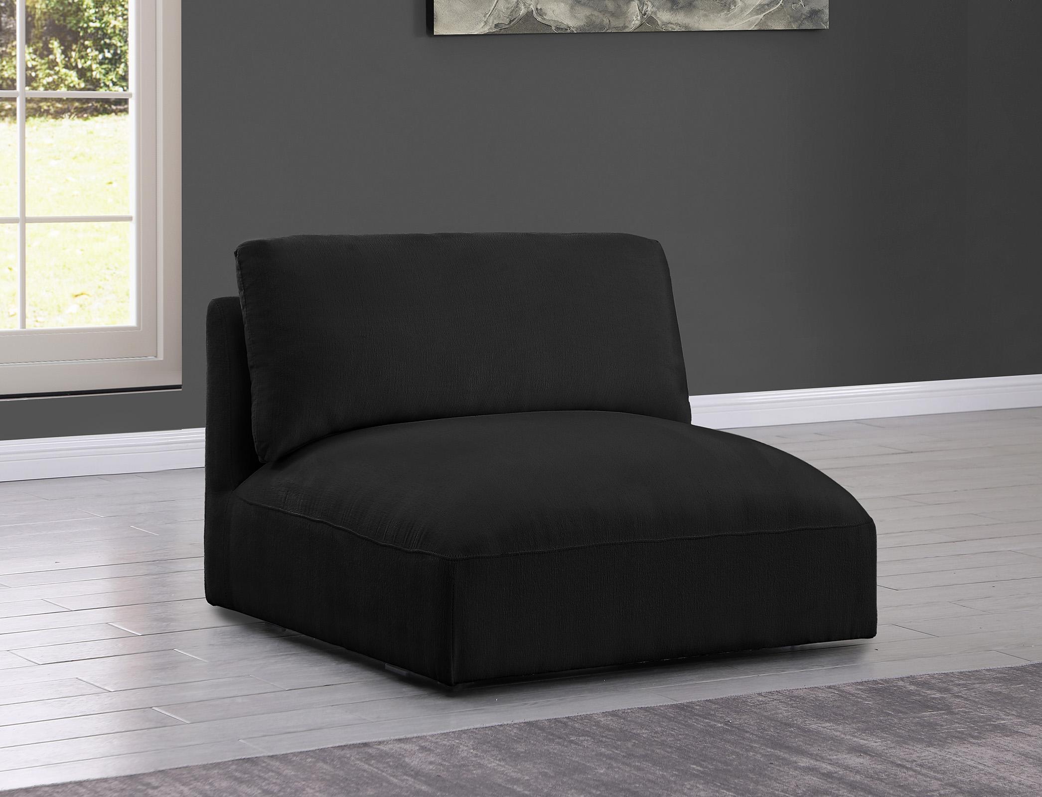 

    
Plush Black Fabric Modular Chair EASE 696Black-Armless Meridian Modern

