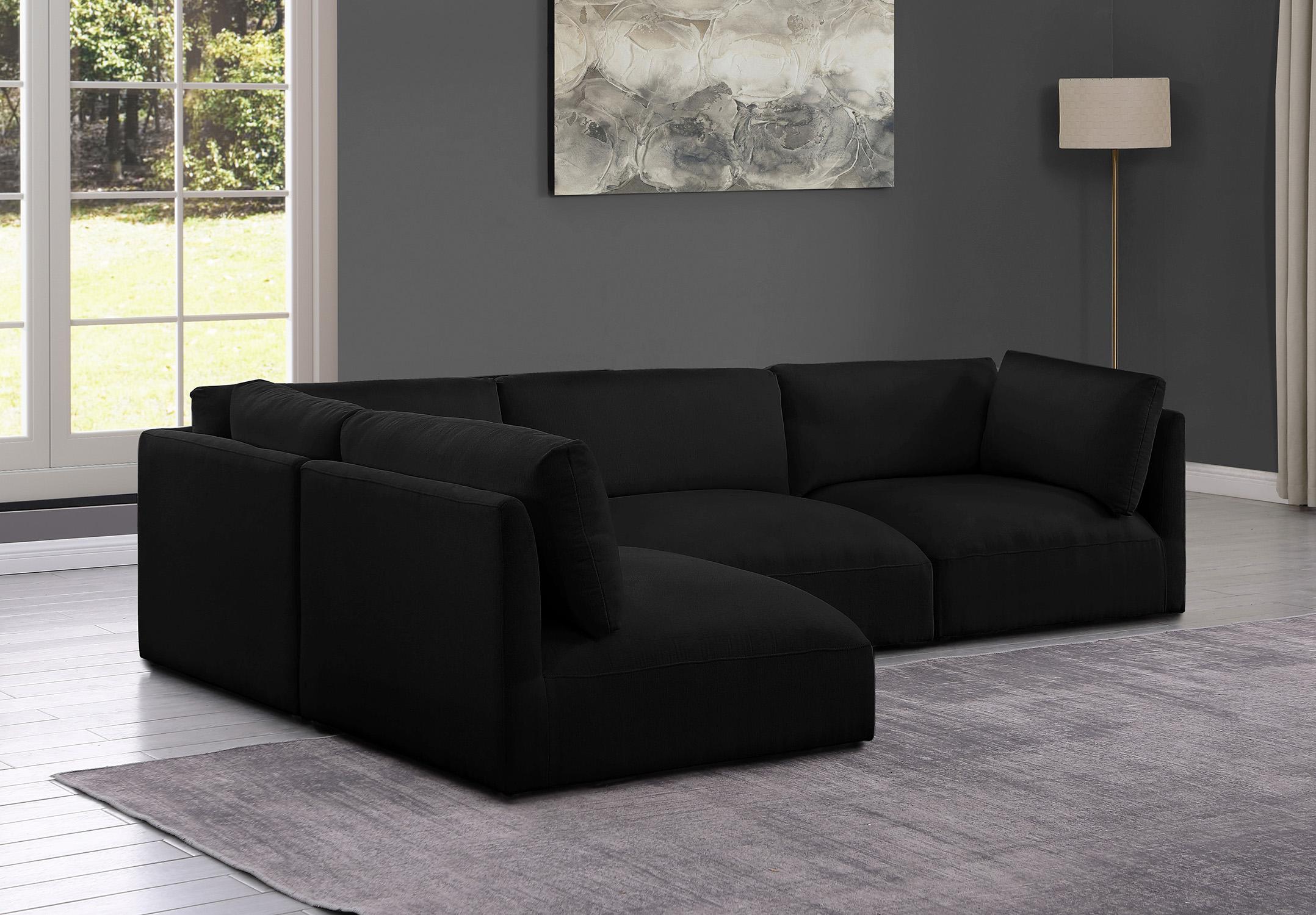 

        
Meridian Furniture EASE 696Black-Sec4B Modular Sectional Sofa Black Fabric 094308281100
