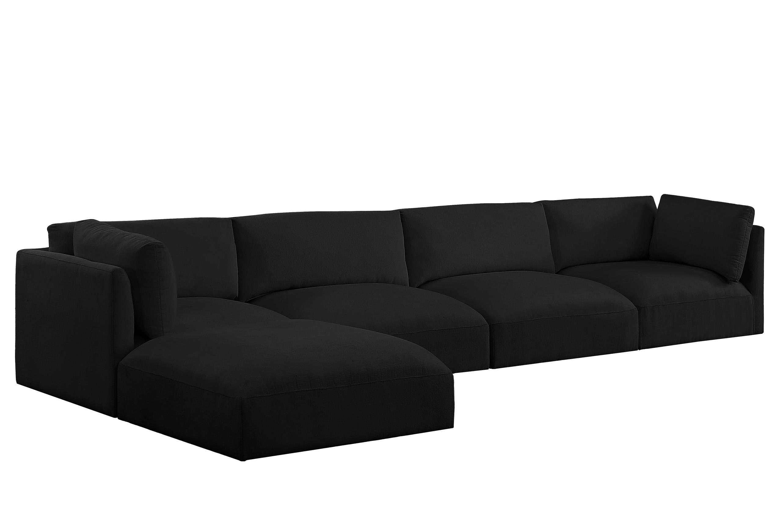 Contemporary, Modern Modular Sectional Sofa EASE 696Black-Sec5A 696Black-Sec5A in Black Fabric