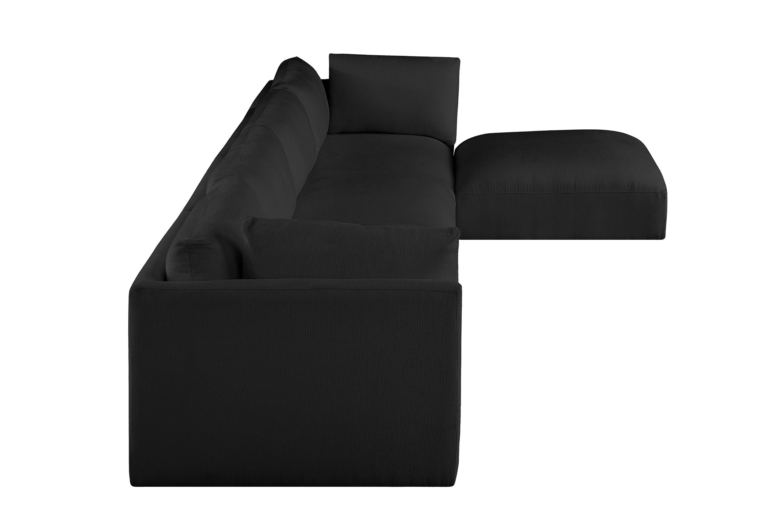 

    
696Black-Sec5A Plush Black Fabric Modular Sectional Sofa EASE 696Black-Sec5A Meridian Modern
