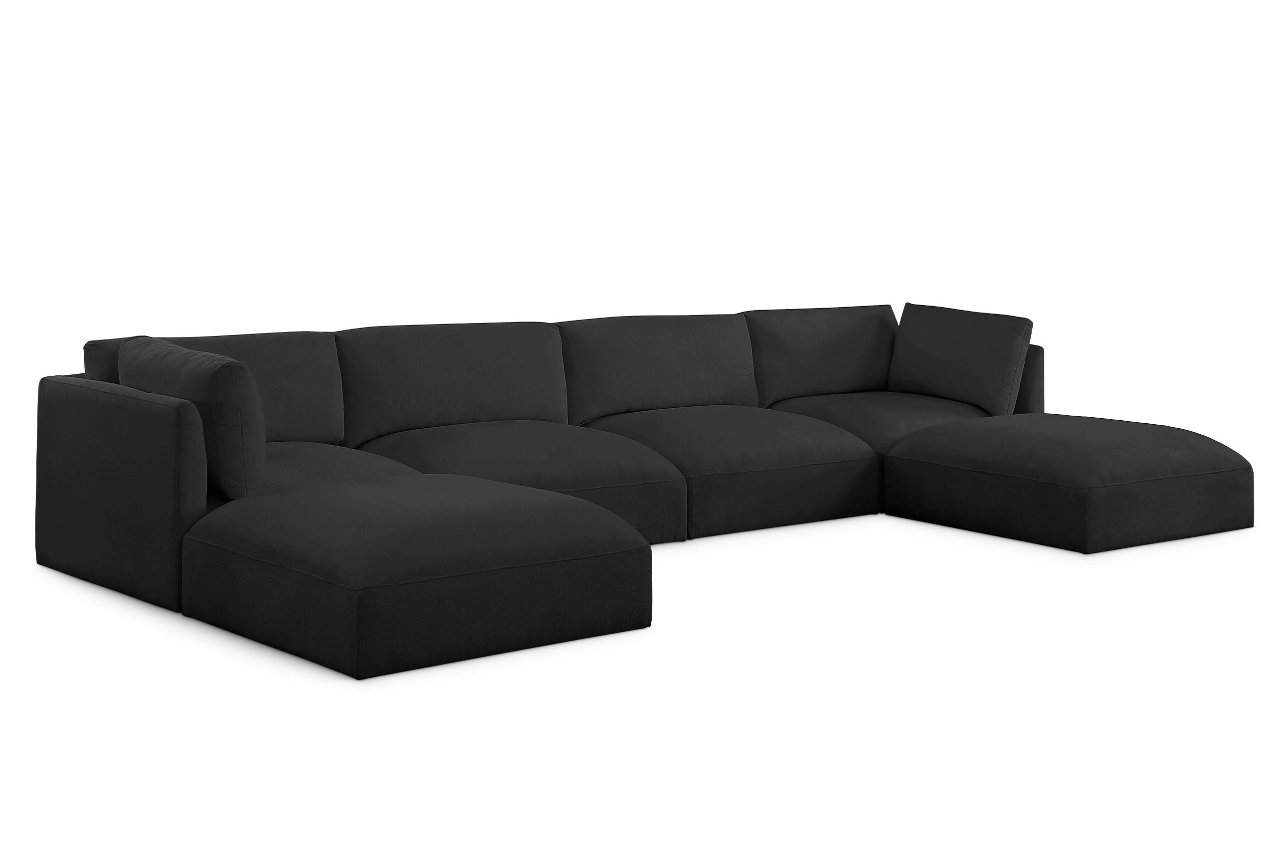 Contemporary, Modern Modular Sectional Sofa EASE 696Black-Sec6C 696Black-Sec6C in Black Fabric