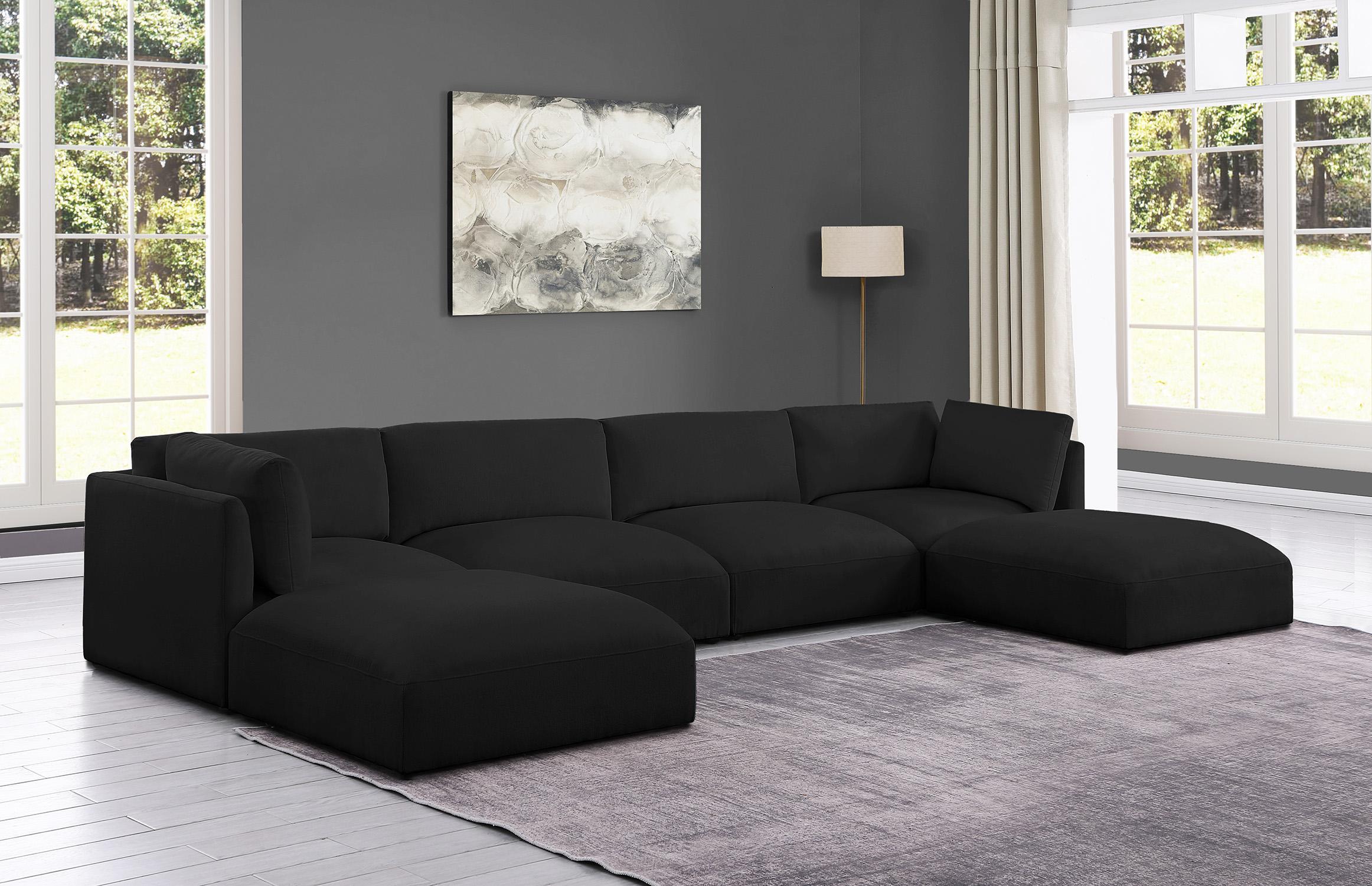 

    
Plush Black Fabric Modular Sectional Sofa EASE 696Black-Sec6C Meridian Modern
