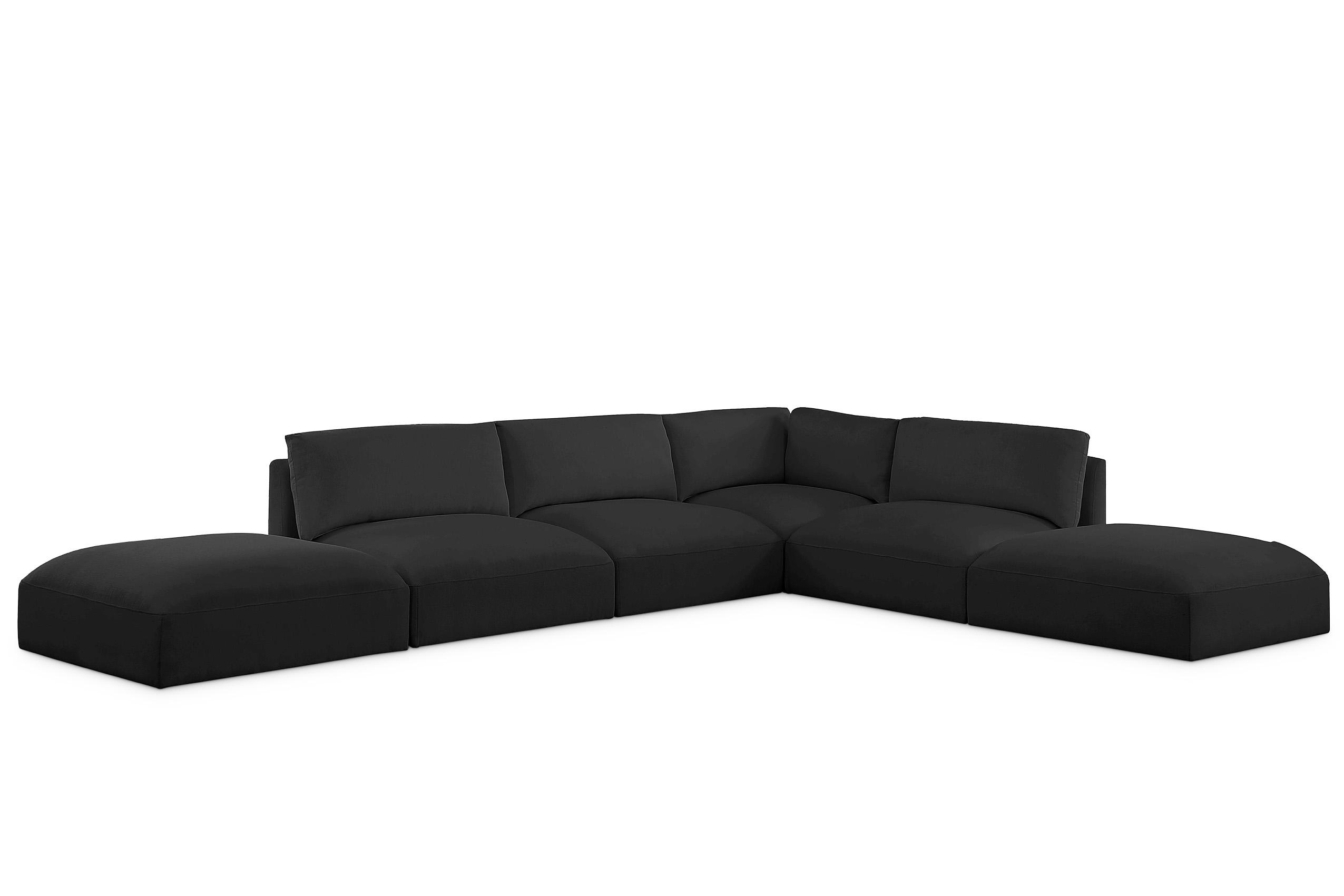 Contemporary, Modern Modular Sectional Sofa EASE 696Black-Sec6E 696Black-Sec6E in Black Fabric