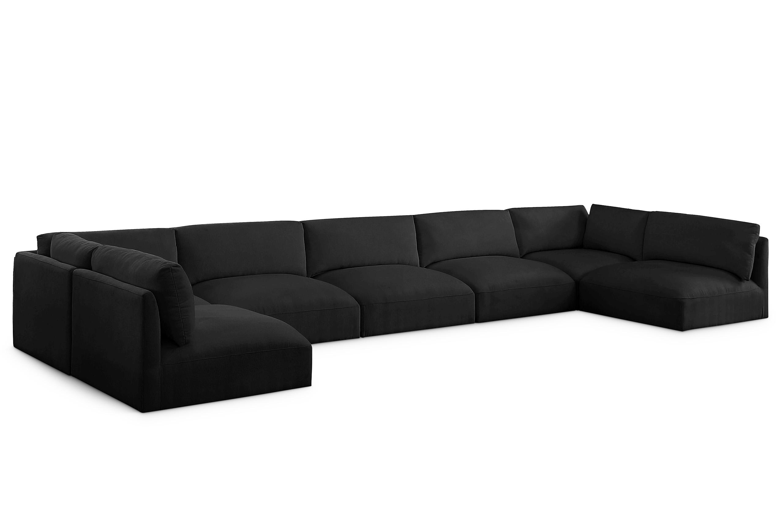 Contemporary, Modern Modular Sectional Sofa EASE 696Black-Sec7B 696Black-Sec7B in Black Fabric