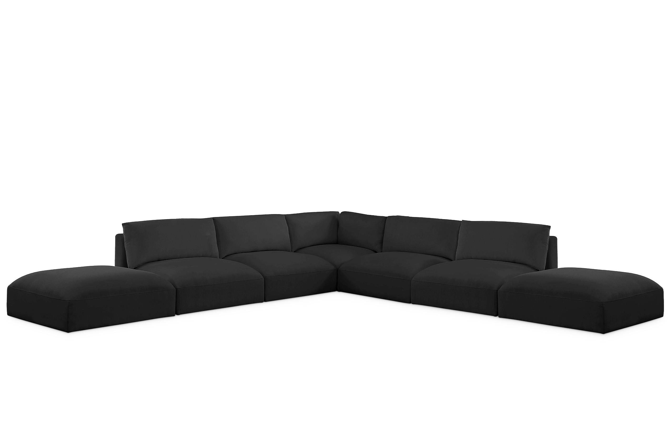 

    
Plush Black Fabric Modular Sectional Sofa EASE 696Black-Sec7C Meridian Modern
