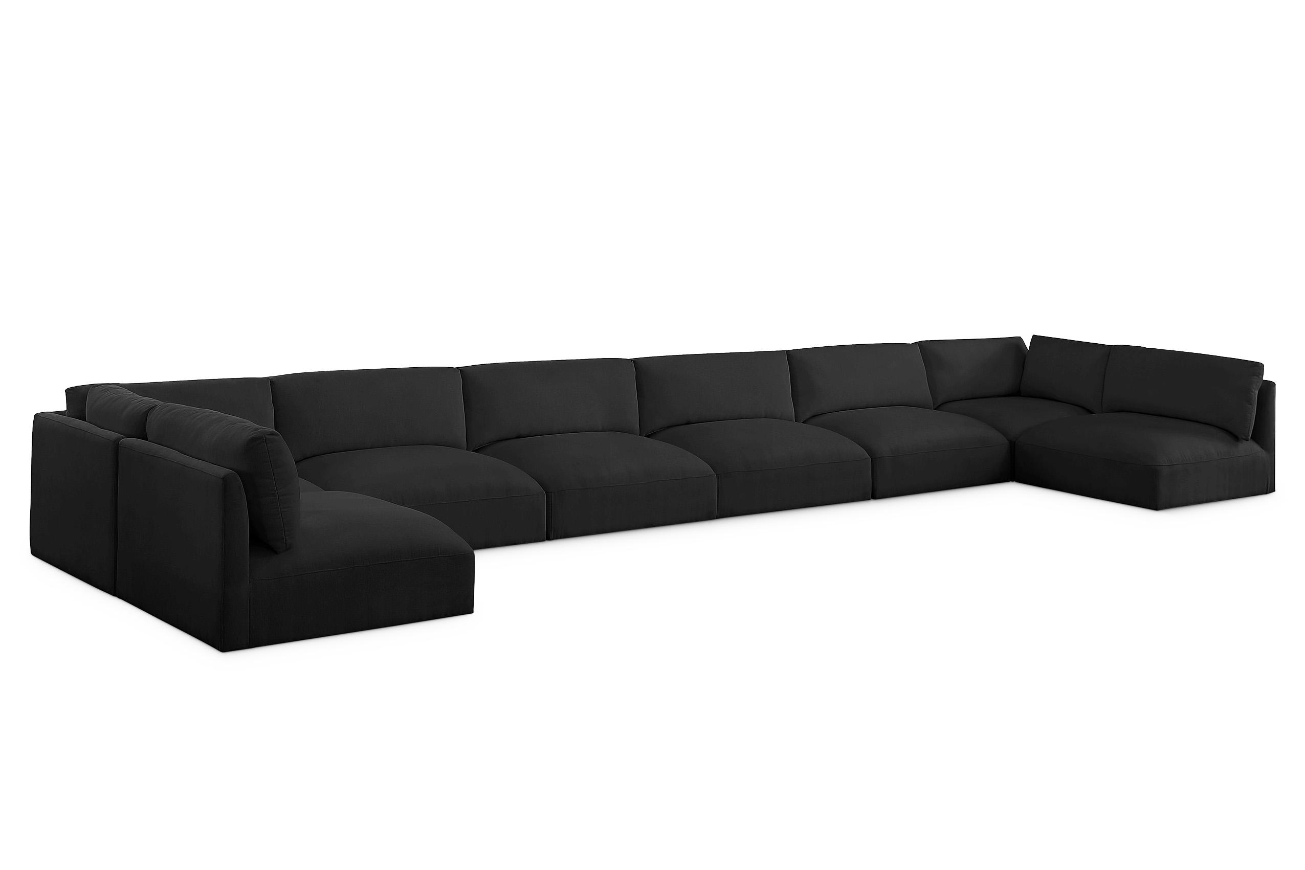 Contemporary, Modern Modular Sectional Sofa EASE 696Black-Sec8B 696Black-Sec8B in Black Fabric