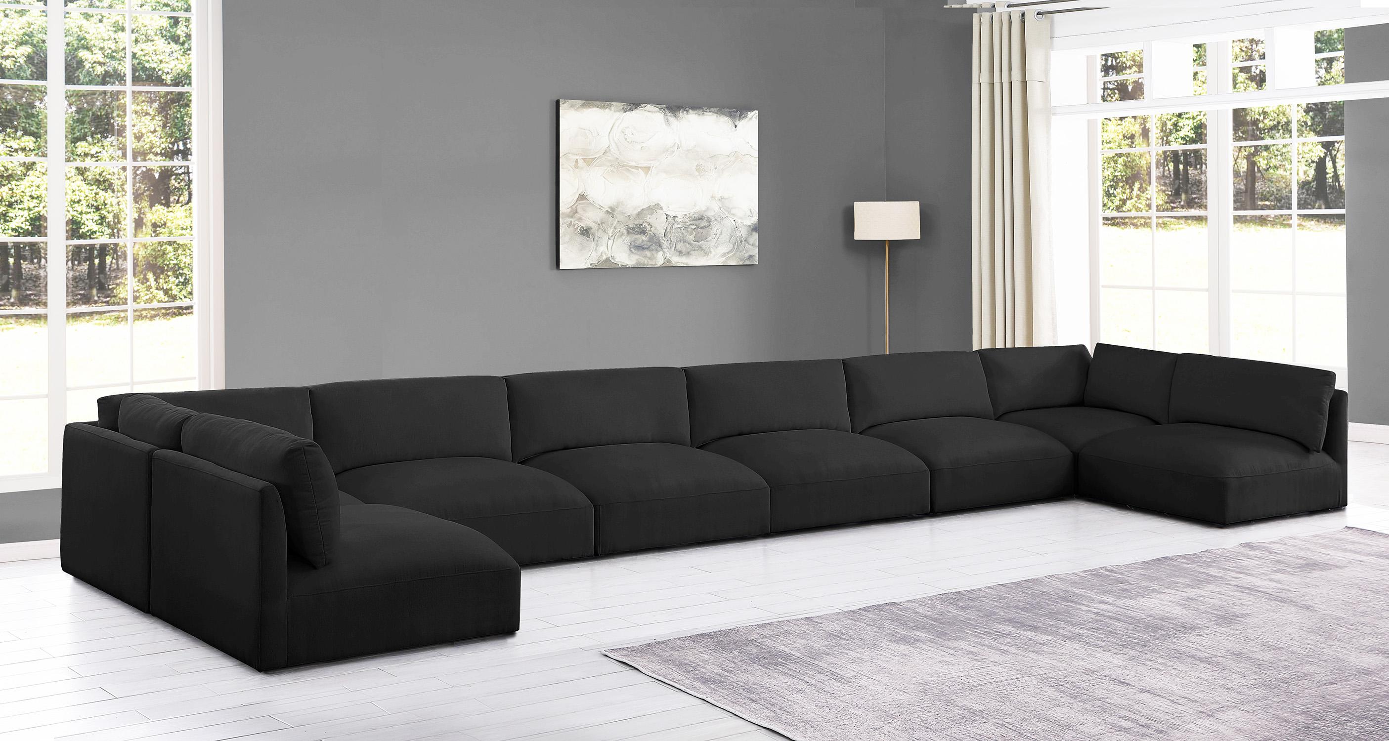 

    
Plush Black Fabric Modular Sectional Sofa EASE 696Black-Sec8B Meridian Modern
