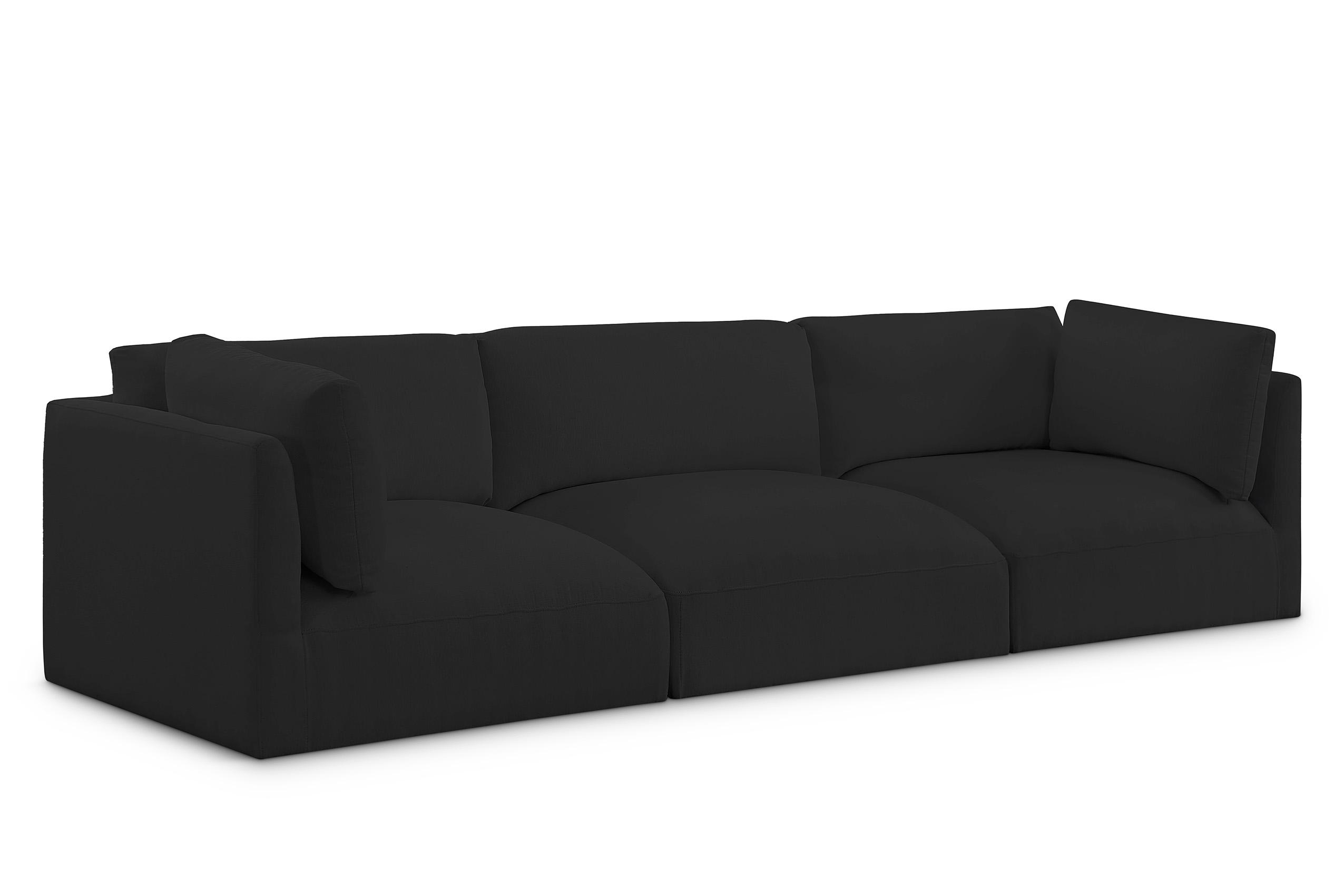 

    
Plush Black Fabric Modular Sofa EASE 696Black-S114B Meridian Modern Contemporary
