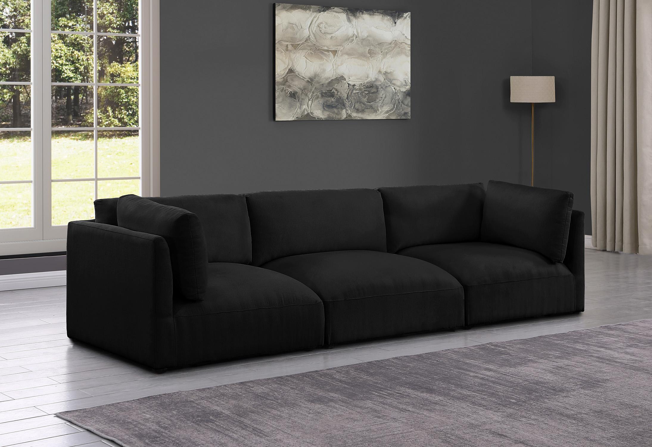

    
Plush Black Fabric Modular Sofa EASE 696Black-S114B Meridian Modern Contemporary
