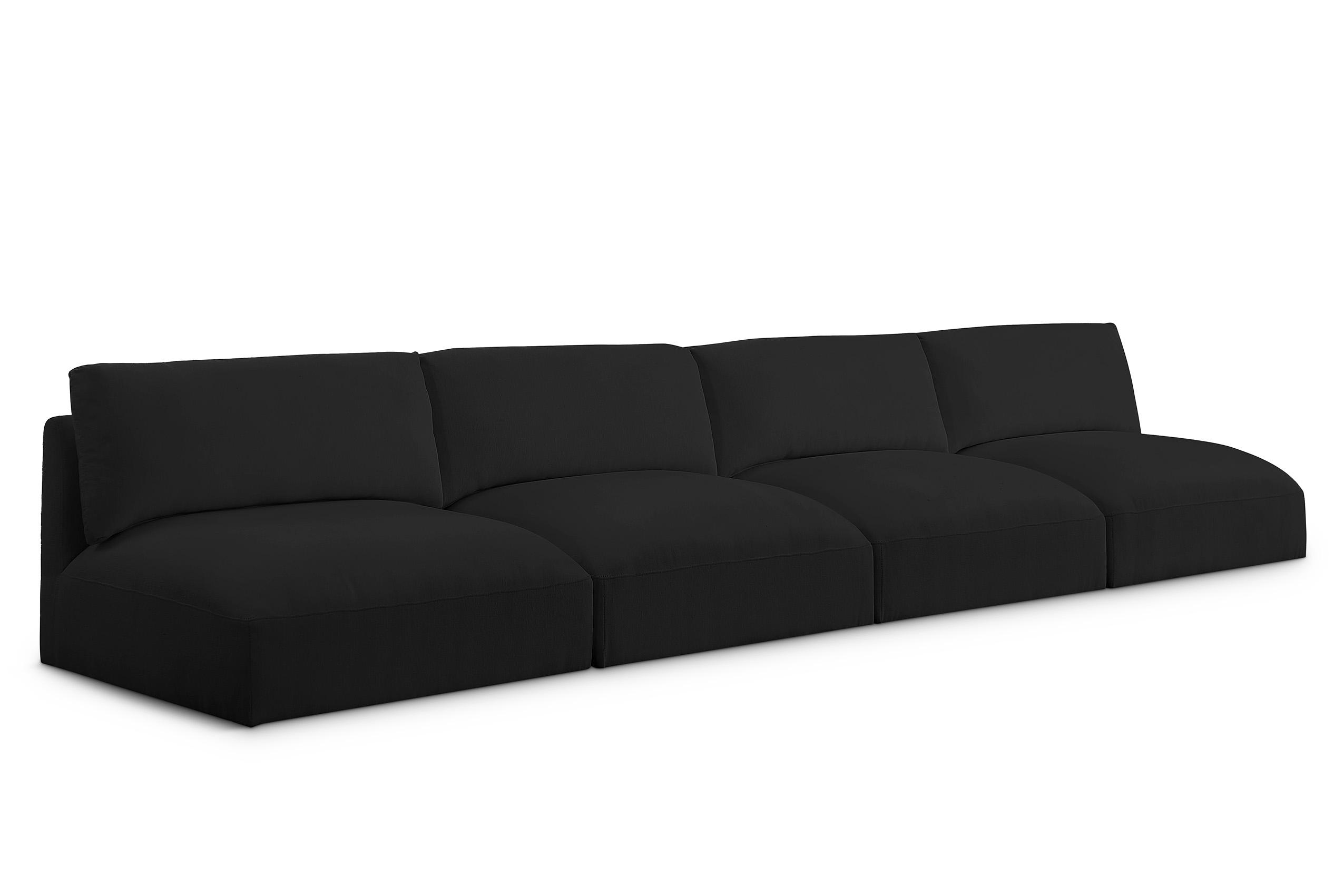 Contemporary, Modern Modular Sofa EASE 696Black-S152A 696Black-S152A in Black Fabric
