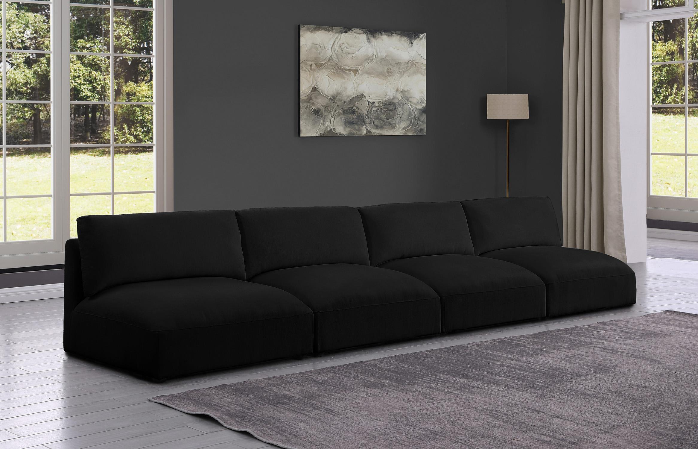 

    
Plush Black Fabric Modular Sofa EASE 696Black-S152A Meridian Modern Contemporary
