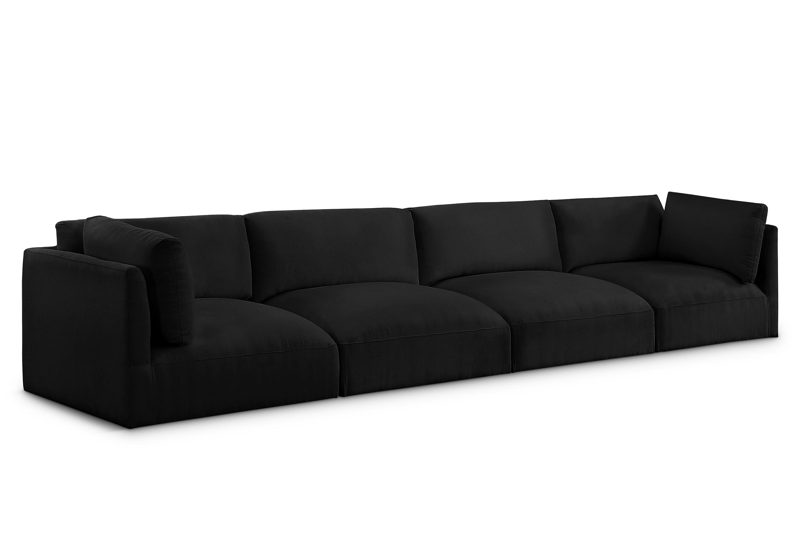 

    
Plush Black Fabric Modular Sofa EASE 696Black-S152B Meridian Modern Contemporary
