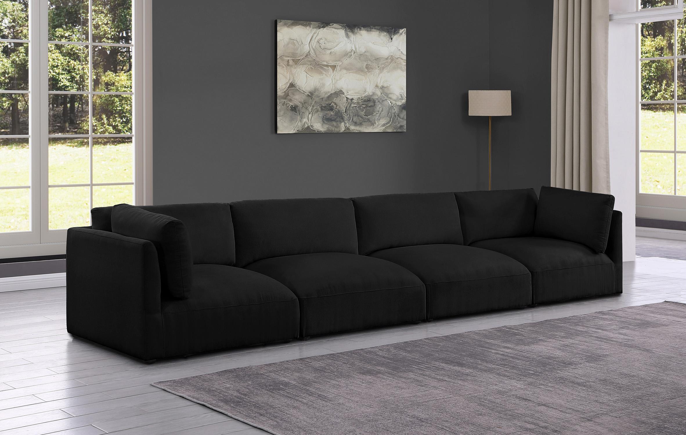 

    
Plush Black Fabric Modular Sofa EASE 696Black-S152B Meridian Modern Contemporary
