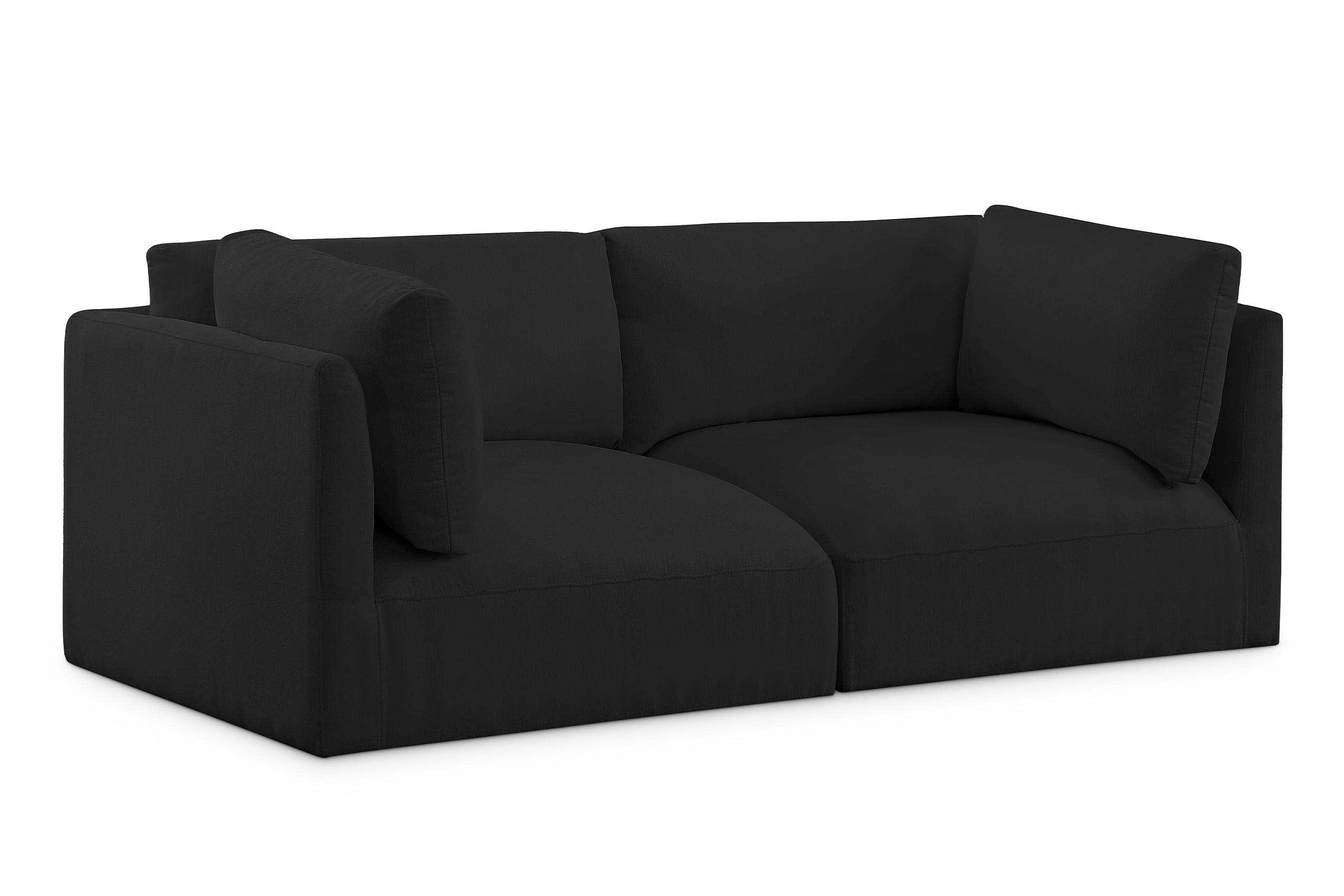 

    
Plush Black Fabric Modular Sofa EASE 696Black-S76B Meridian Modern Contemporary
