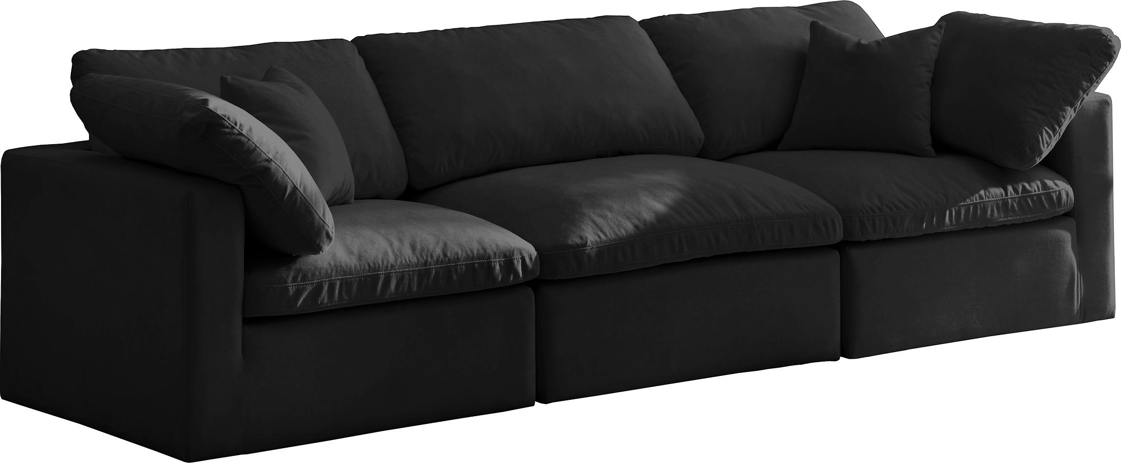 

    
Black Velvet Comfort Modular Sofa Plush 602Black-S105 Meridian Modern
