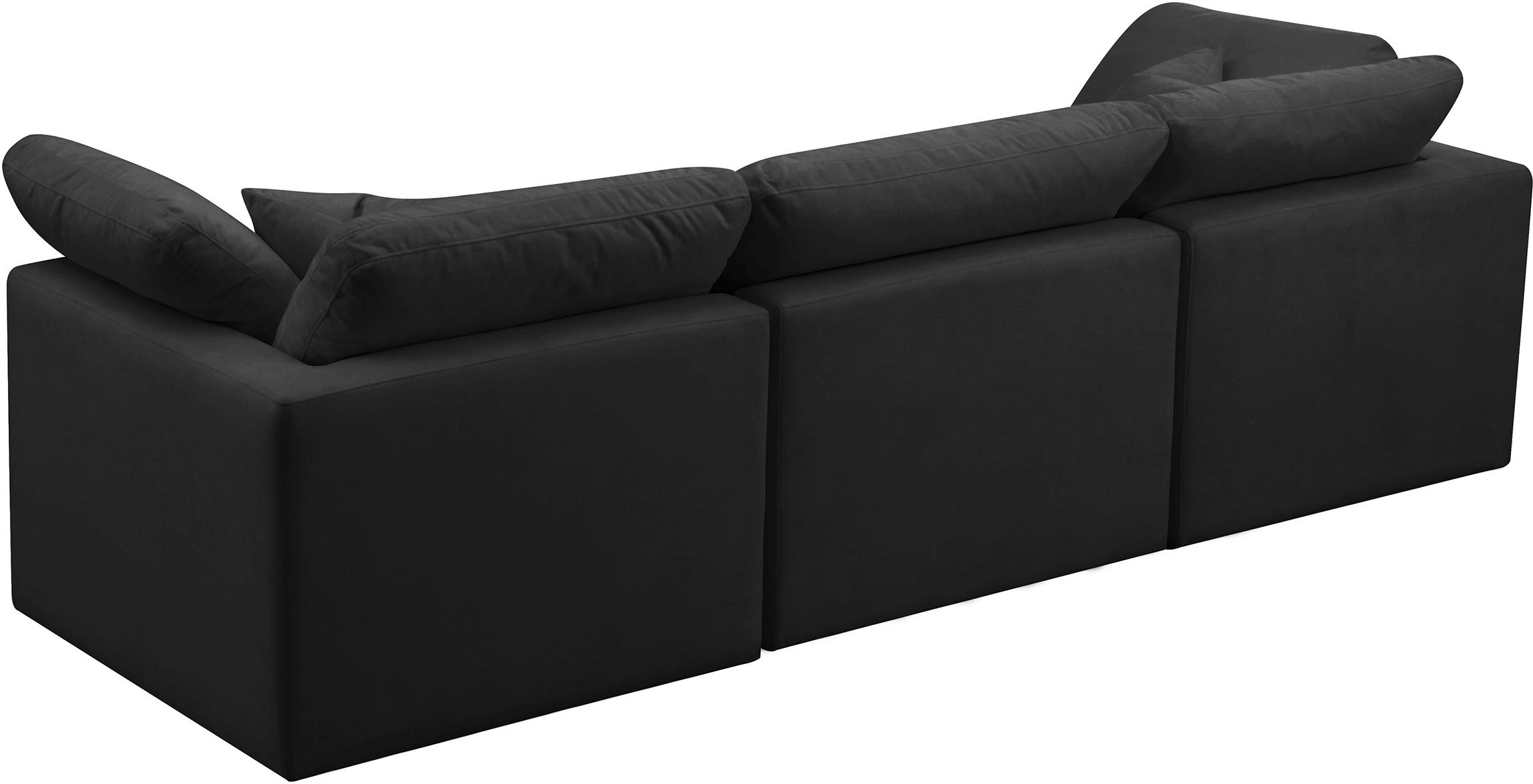 

    
Plush BLACK Velvet Sofa 105 Cloud Modular Overstuffed Down Filled SOFLEX Modern
