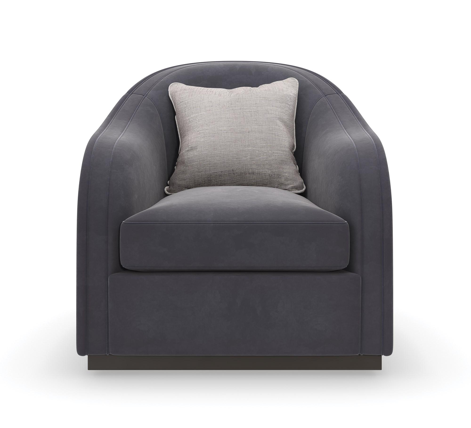 

    
Plush Charcoal Heathered Velvet Armchair ECLIPSE CHAIR by Caracole
