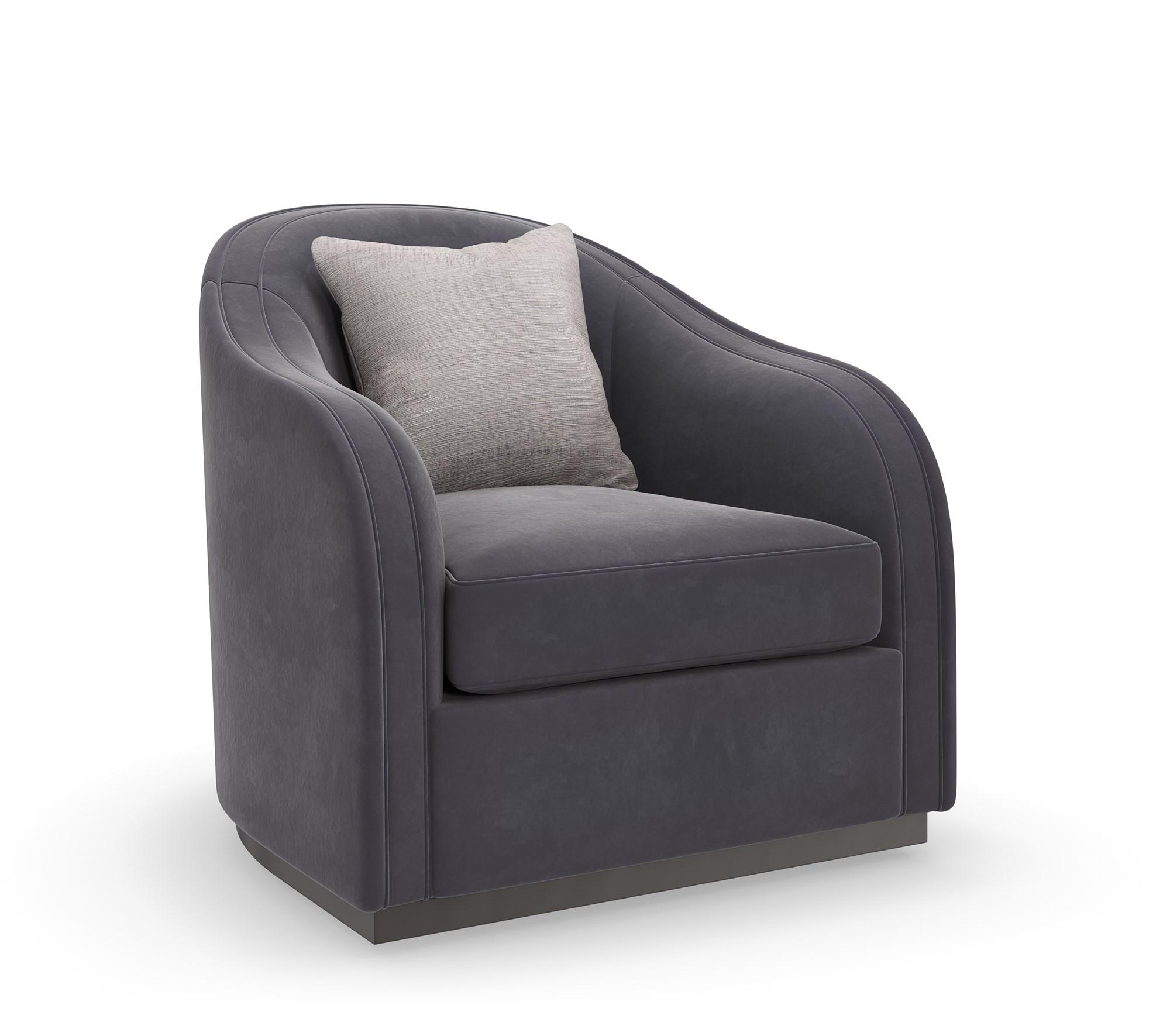 Contemporary Armchair ECLIPSE CHAIR UPH-422-033-A in Charcoal Velvet