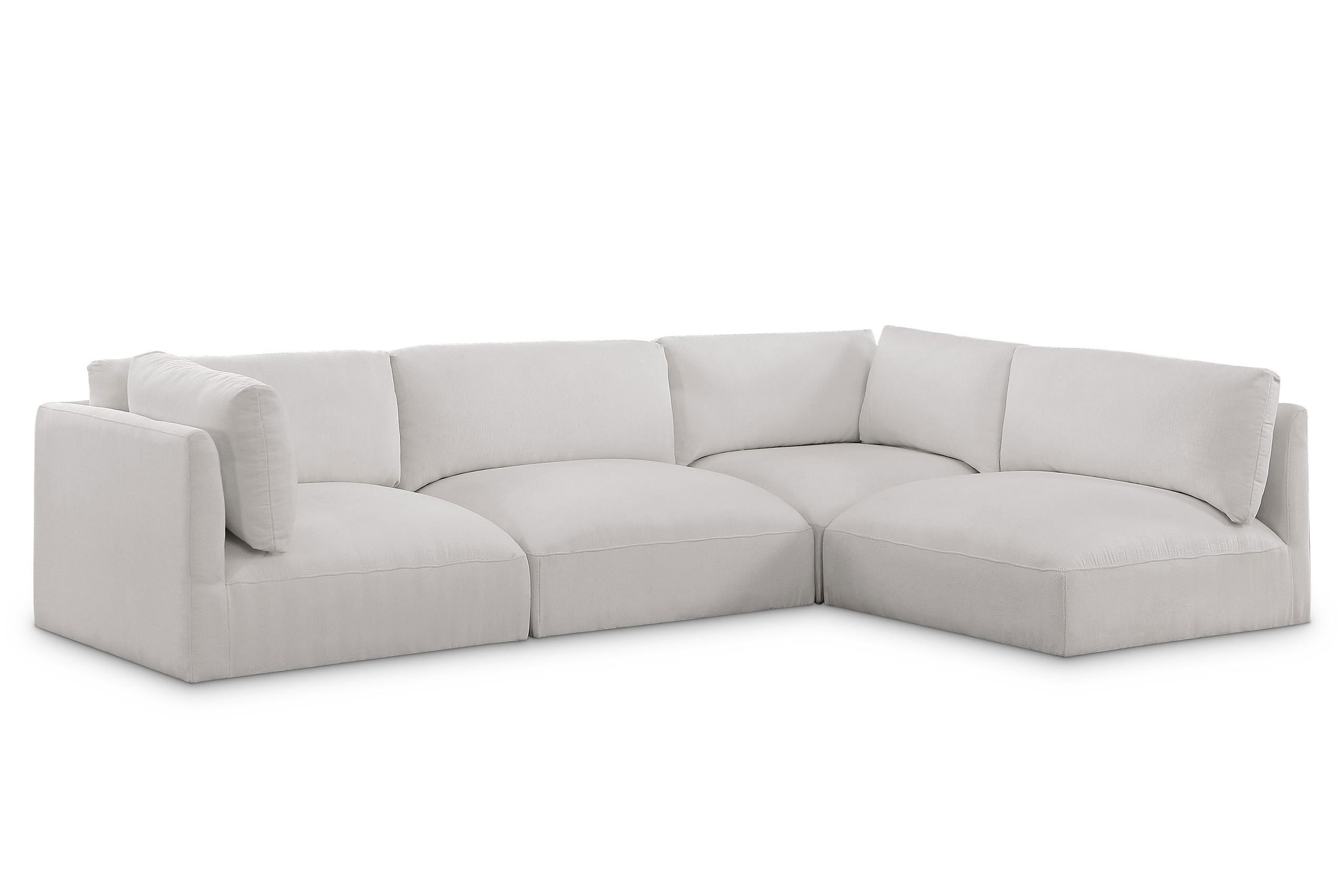 

    
Plush Cream Fabric Modular Sectional Sofa EASE 696Cream-Sec4B Meridian Modern
