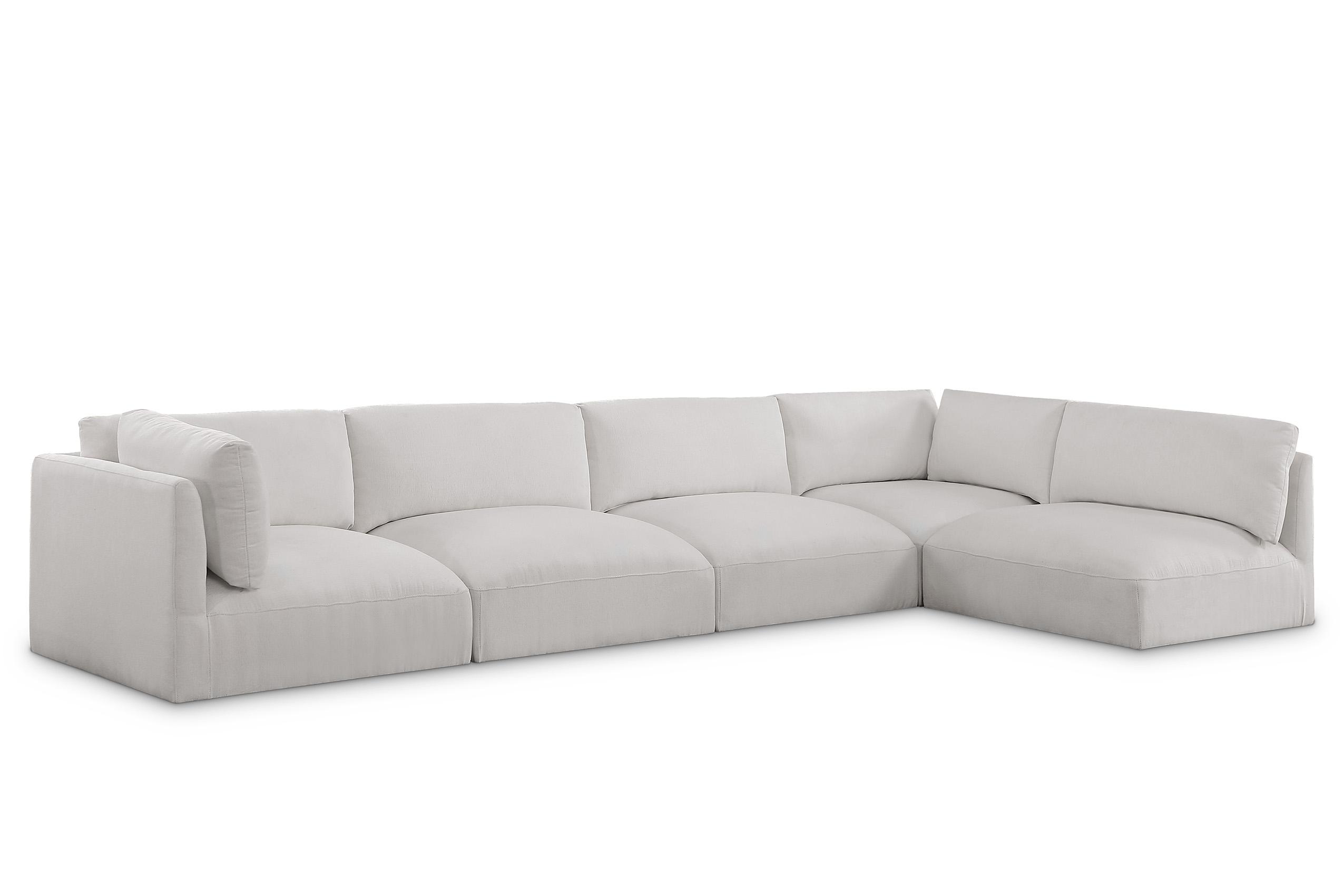 

    
Plush Cream Fabric Modular Sectional Sofa EASE 696Cream-Sec5B Meridian Modern
