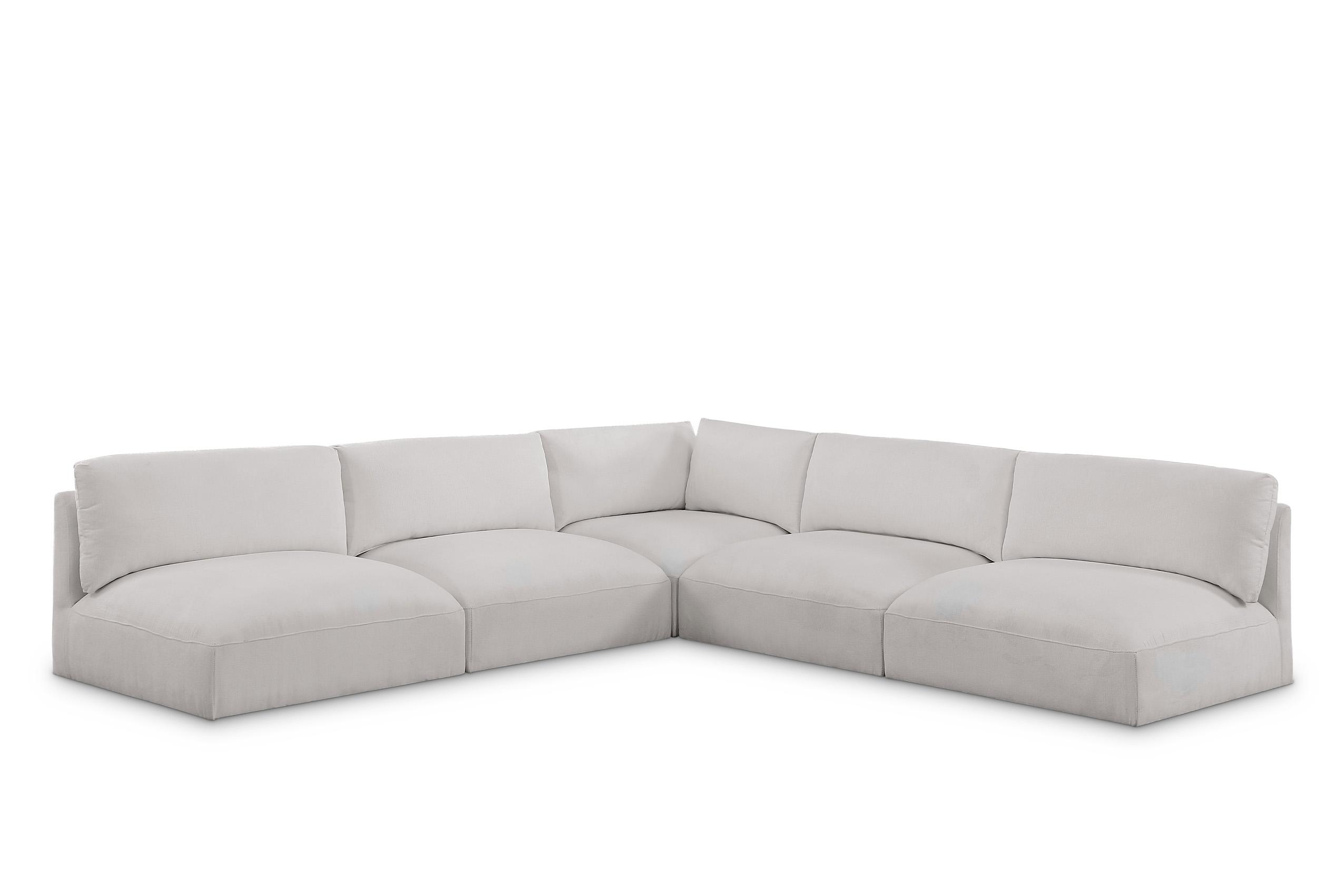 

    
Plush Cream Fabric Modular Sectional Sofa EASE 696Cream-Sec5C Meridian Modern
