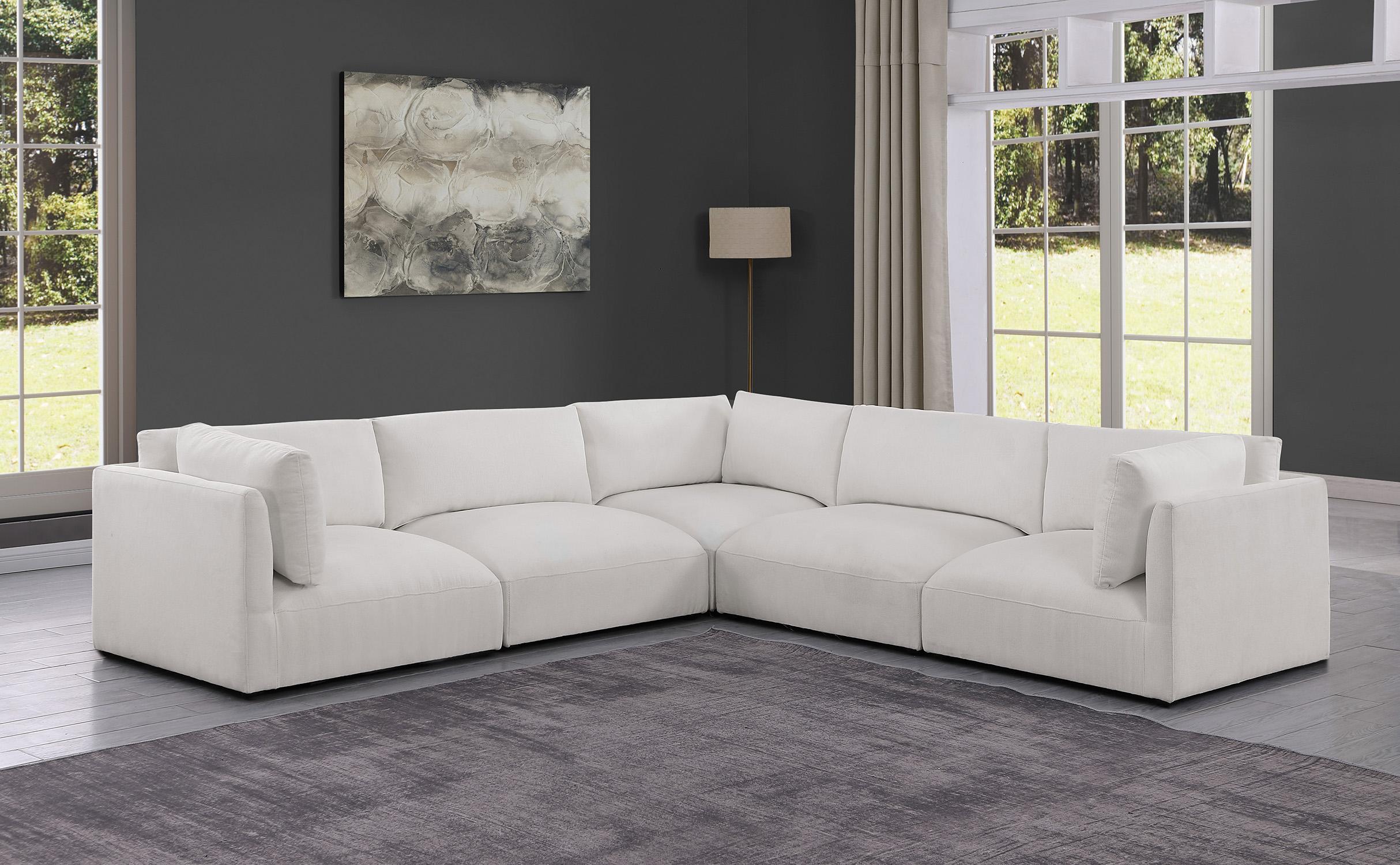 

    
Plush Cream Fabric Modular Sectional Sofa EASE 696Cream-Sec5D Meridian Modern
