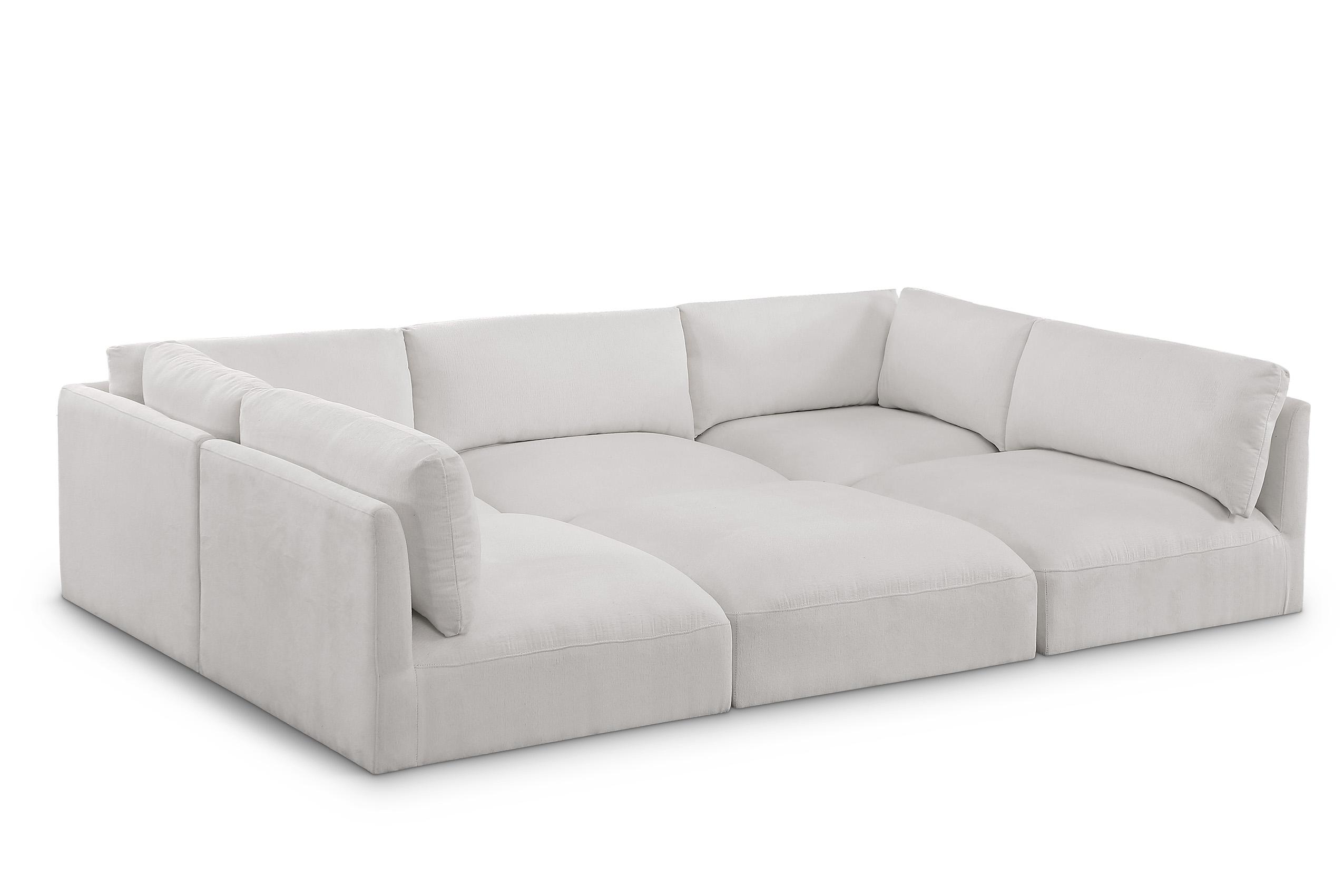 Contemporary, Modern Modular Sectional Sofa EASE 696Cream-Sec6B 696Cream-Sec6B in Cream Fabric