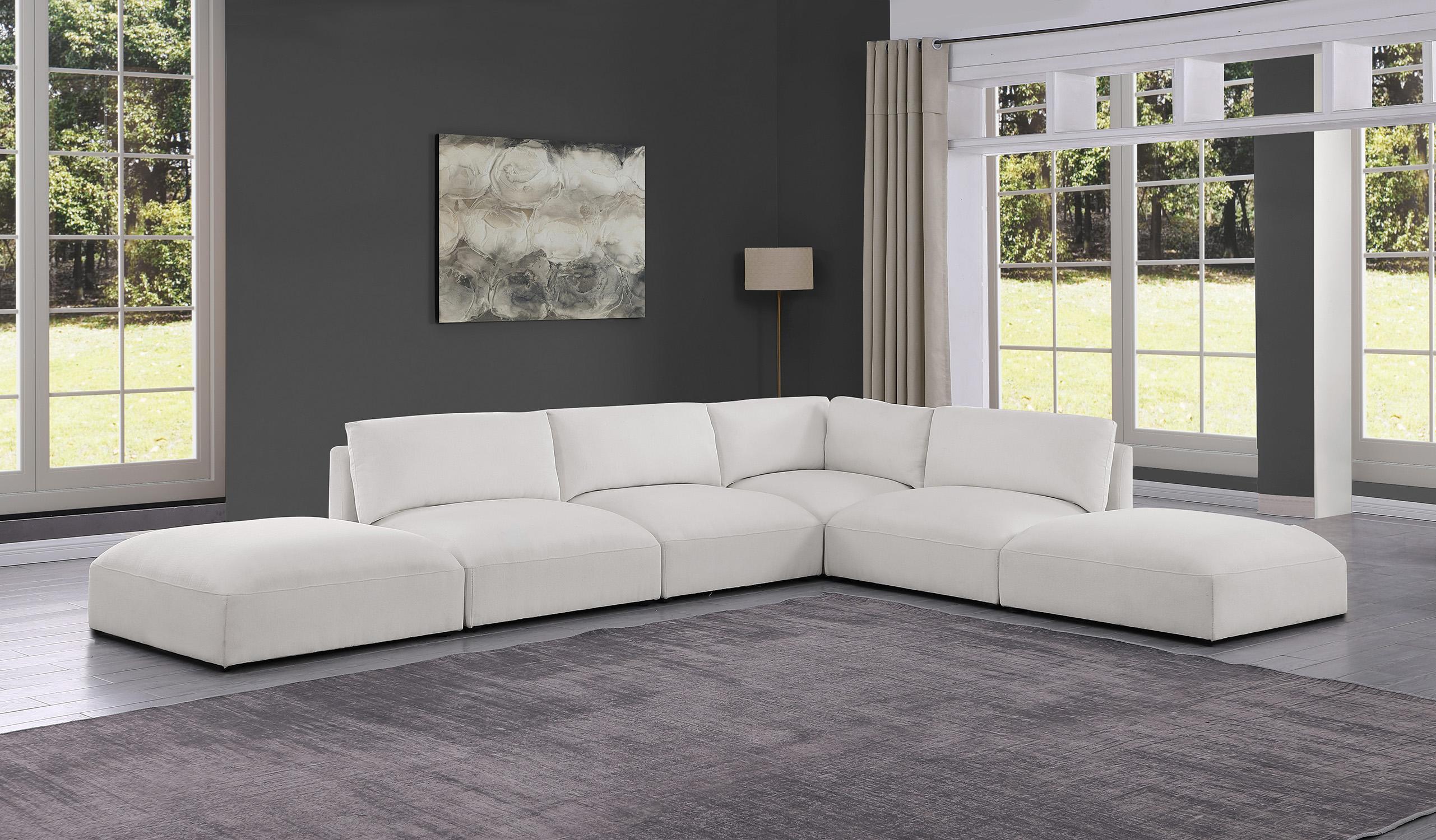 

    
Plush Cream Fabric Modular Sectional Sofa EASE 696Cream-Sec6E Meridian Modern
