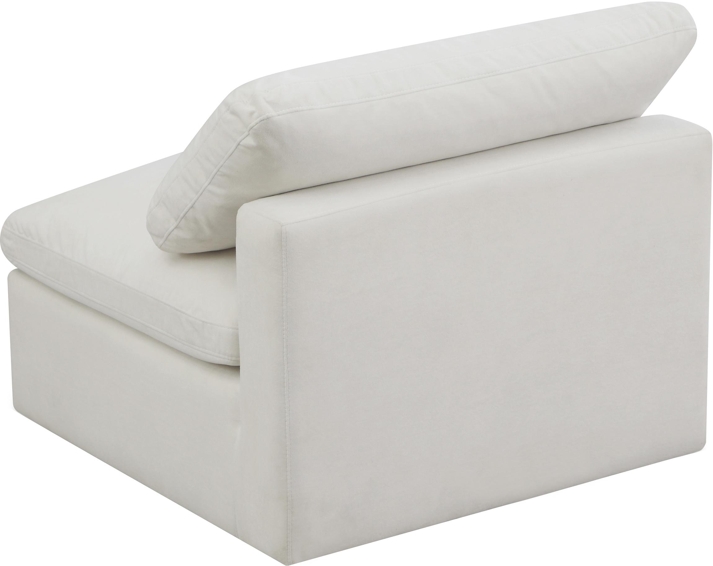 

    
Cream Velvet Modular Armless Chair Plush 602Cream-Armless Meridian Modern
