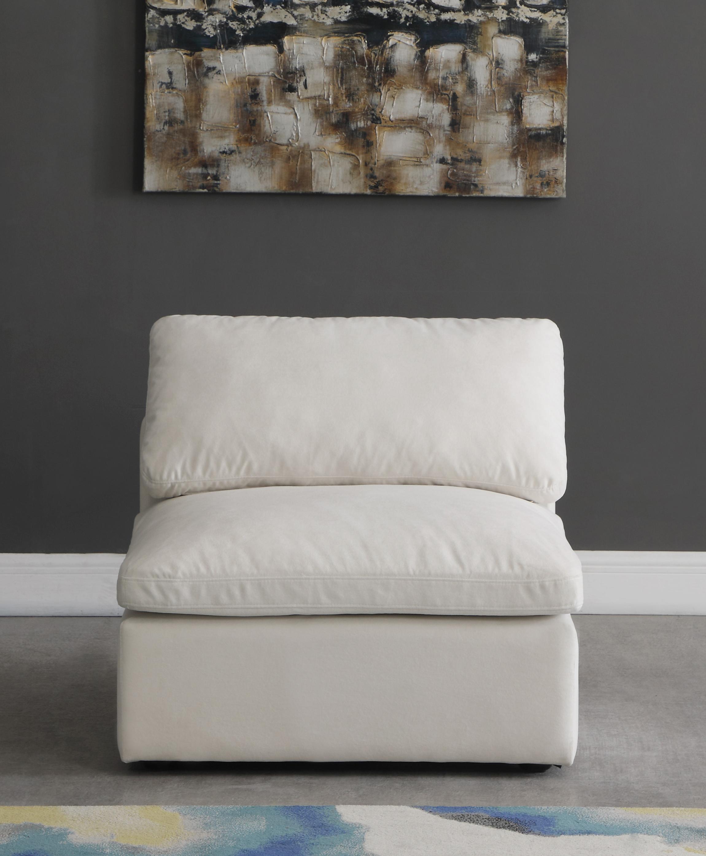 

        
Meridian Furniture 602Cream-Armless Oversized Chair Cream Fabric 753359805306
