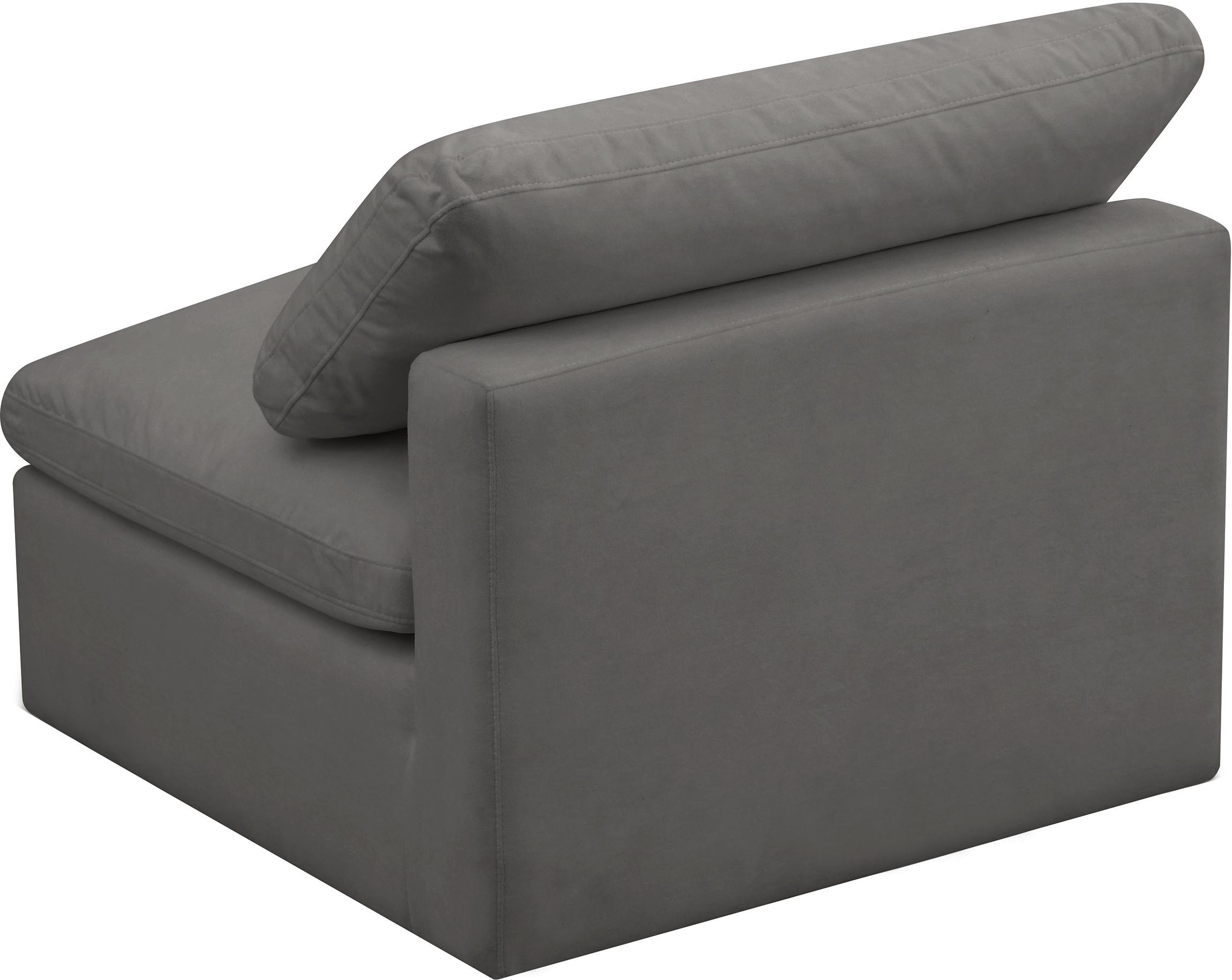 

    
Grey Velvet Comfort Modular Armless Chair Plush 602Grey-Armless Meridian Modern
