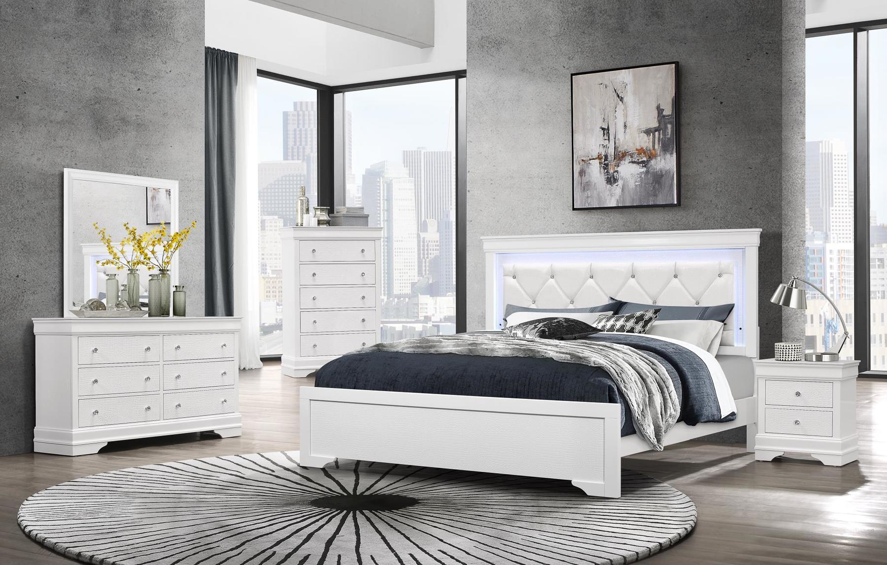 

                    
Global Furniture USA POMPEI Panel Bed White Crocodile Textured Purchase 
