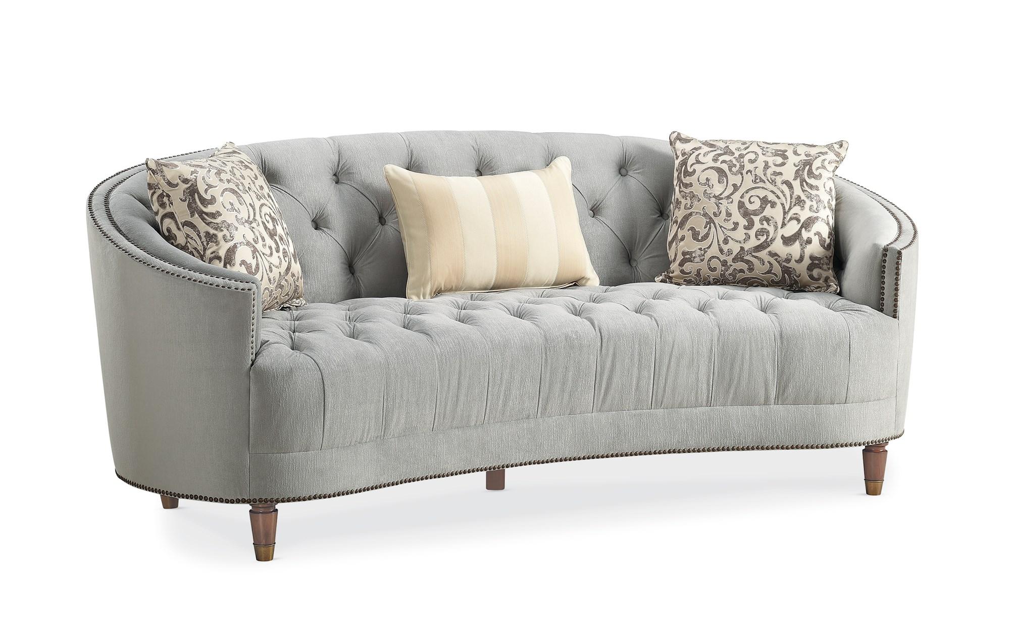 Traditional Sofa CLASSIC ELEGANCE SOFA 9090-182-K in Light Gray Chenille